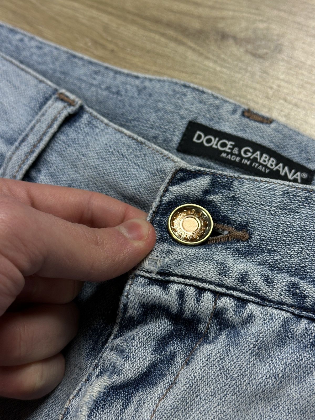 Dolce & Gabbana × Vintage Vintage Dolce&Gabbana Low Waist Distressed Blue Denim Jeans Size US 34 / EU 50 - 11 Thumbnail