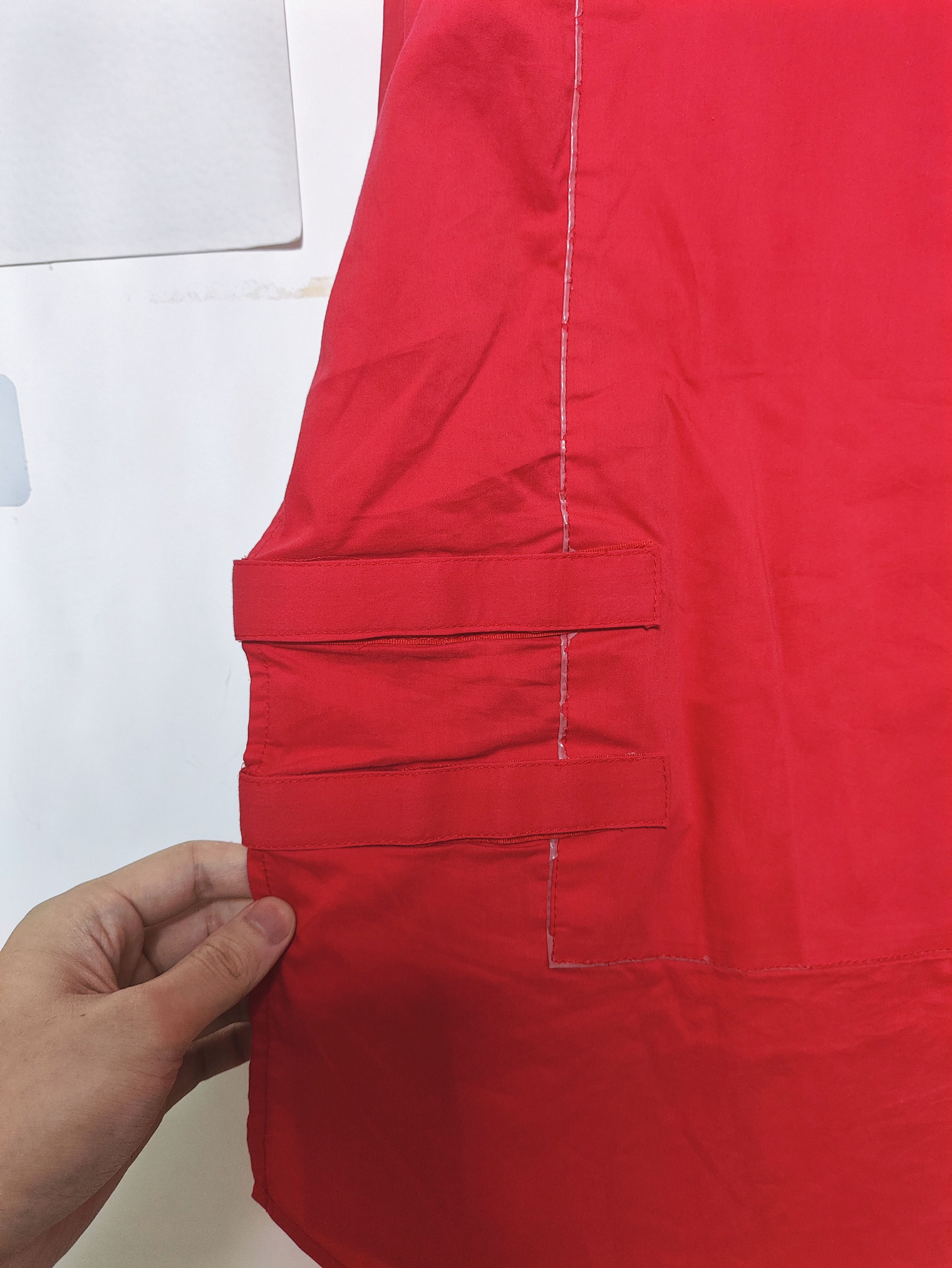 Hood By Air HBA SS14 Blood Red Velcro Strip Shirt Size US L / EU 52-54 / 3 - 4 Thumbnail