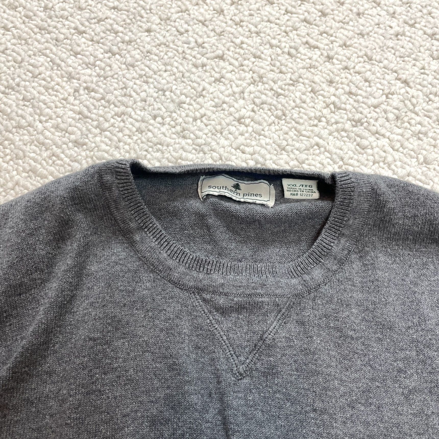 Vintage Southern Pines Sweater Mens 2XL Long Sleeve Crew Neck Gray Solid Knit Pullover Size US XXL / EU 58 / 5 - 2 Thumbnail