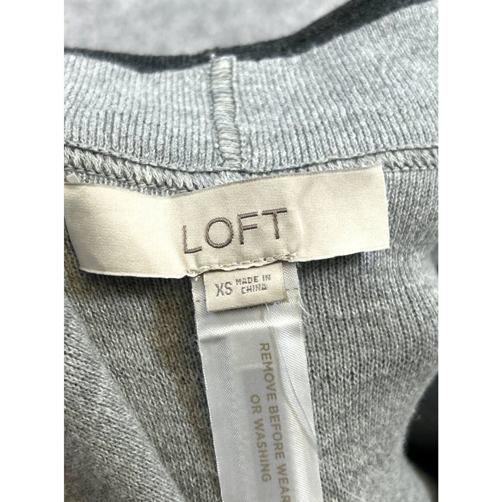 Loft VINTAGE LOFT Womens Sweater Cardigan Open Front XS Black Gray Cotton Casual Fall Winter Size XS / US 0-2 / IT 36-38 - 5 Thumbnail