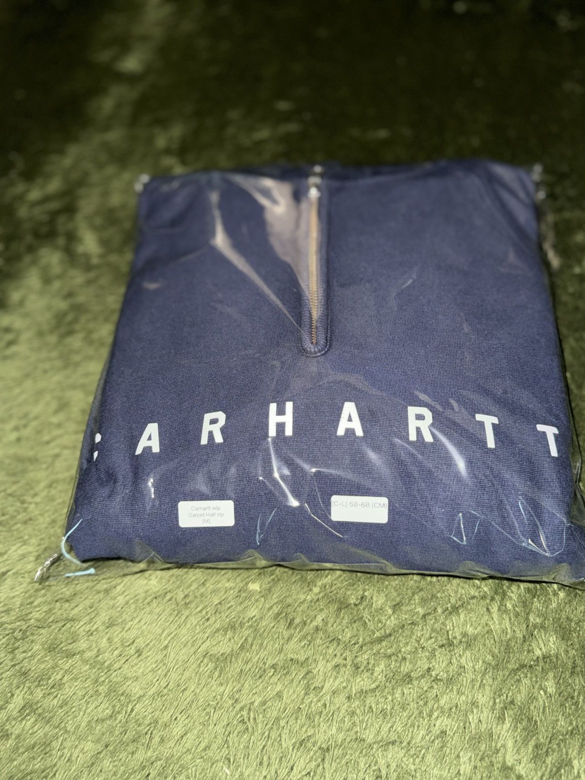 Carhartt Wip [L] Carhartt WIP GARRET Quarter Zip Logo Hoodie Washed Navy Size US L / EU 52-54 / 3 - 11 Thumbnail