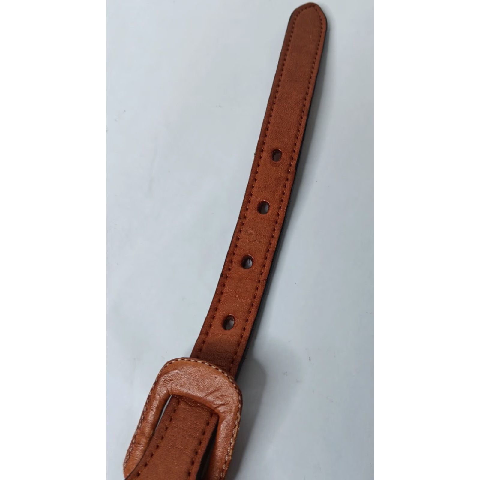 Vintage VINTAGE Handmade Mexican Leather Braided Belt Women 30 Brown 26.5-30" Adjustable 15/16" Womens Size ONE SIZE - 7 Thumbnail