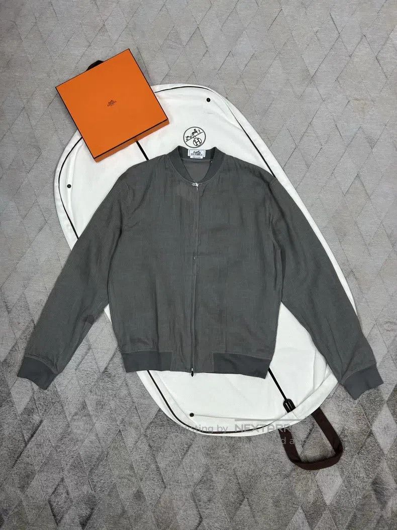 Hermes Hermes Elephant gray linen jacket, 100% linen, color is in Size US M / EU 48-50 / 2 - 1 Thumbnail