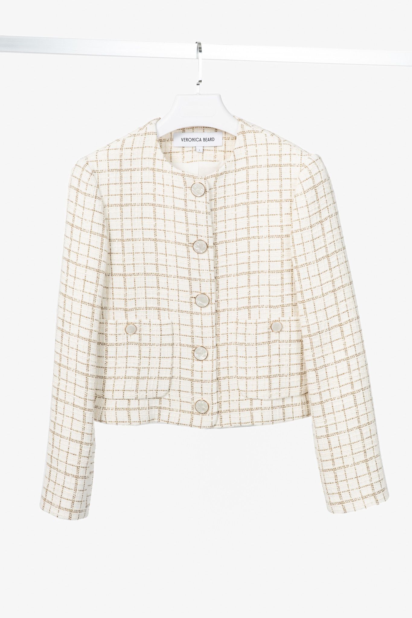 Veronica Beard Veronica Beard Andrea Lurex Metallic Plaid-Tweed Jacket Size S / US 4 / IT 40 - 1 Thumbnail