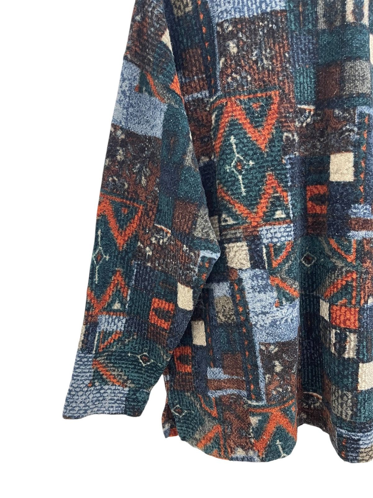 Japanese Brand Compass Half-Button Native Wool Shirts Size US XL / EU 56 / 4 - 8 Thumbnail