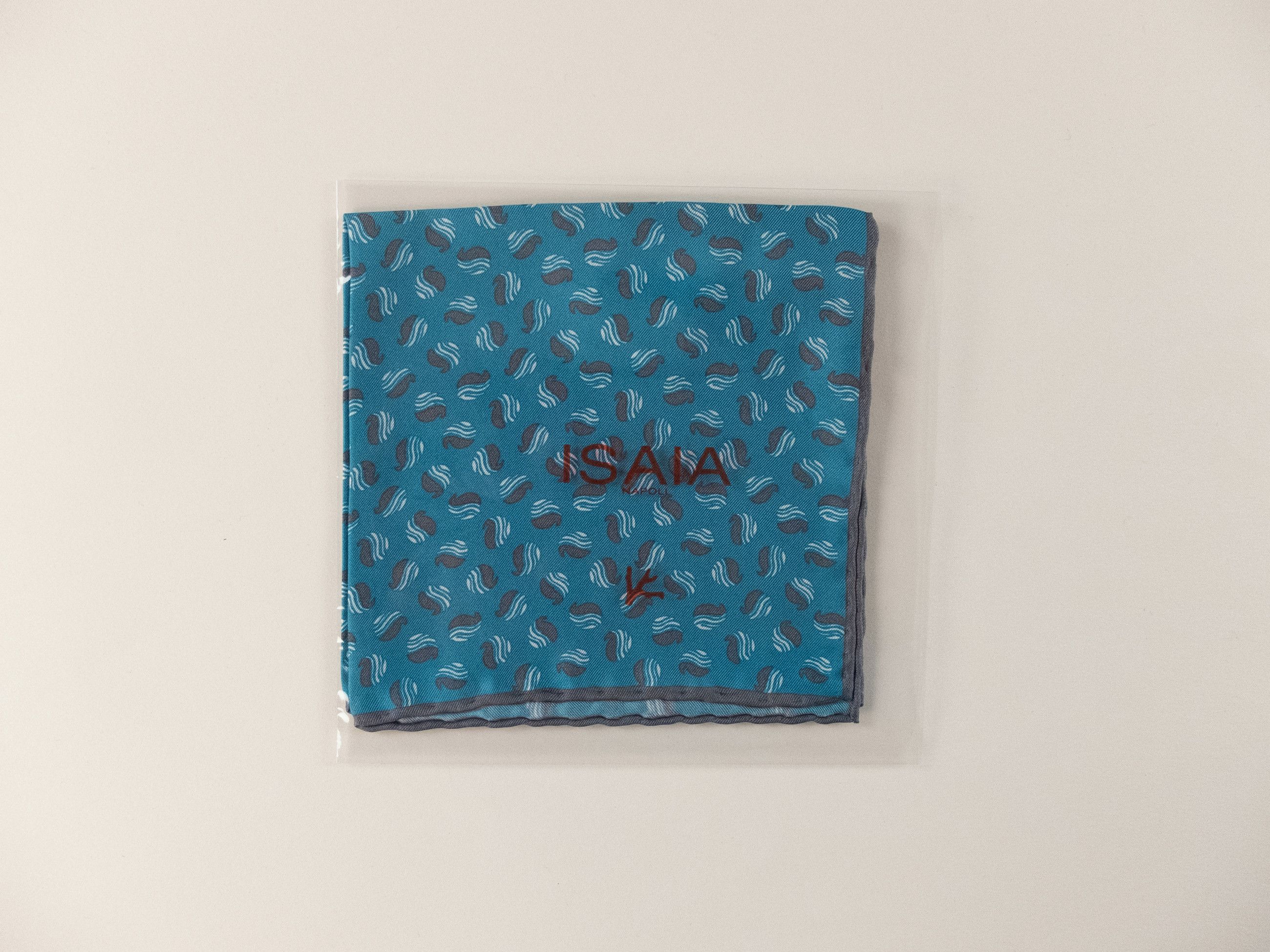 Isaia ISAIA Napoli blue Ying Yang motif silk pocket square Size ONE SIZE - 5 Thumbnail