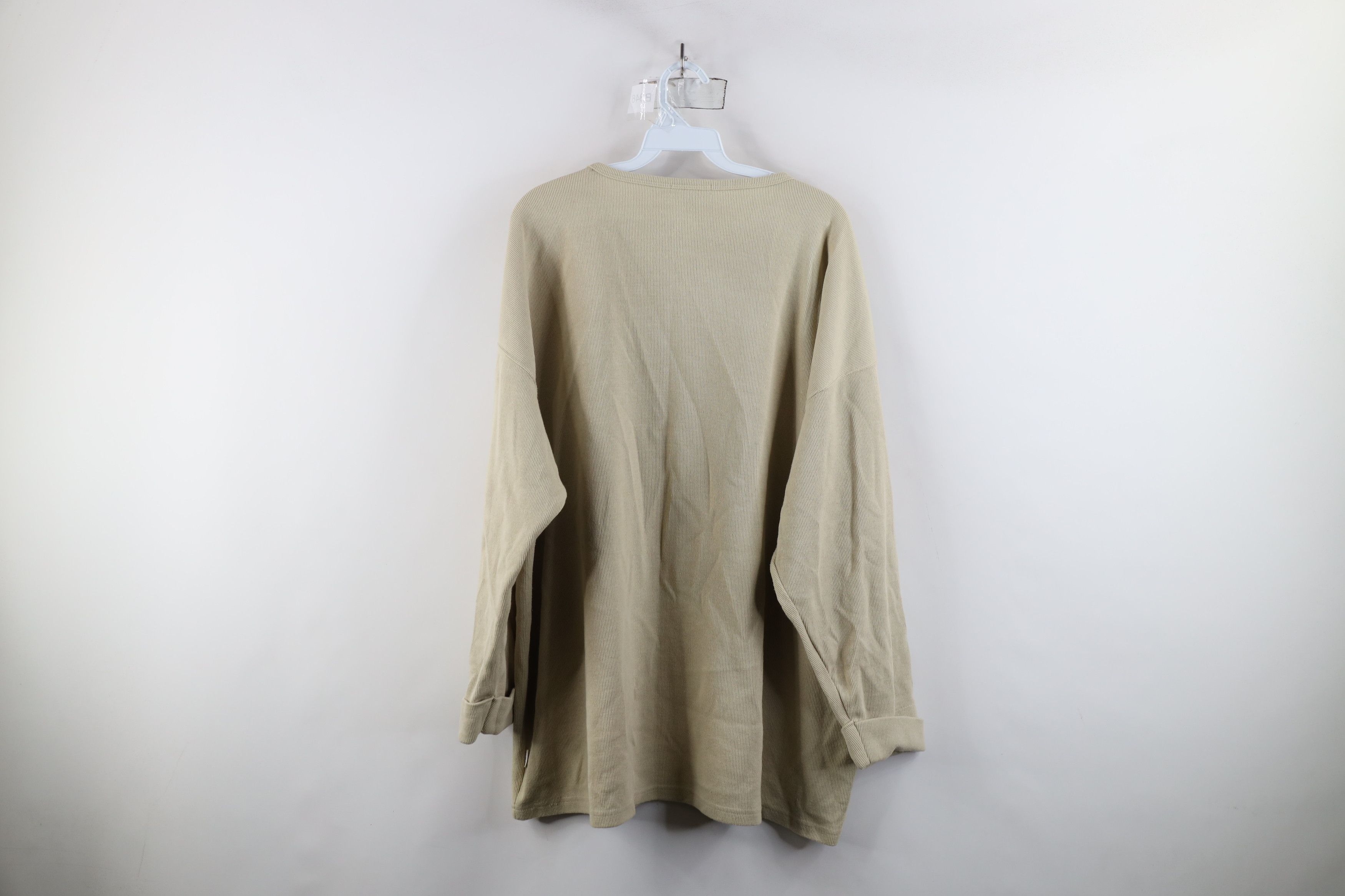 Express × Vintage Vintage 90s Express Ribbed Knit 3/4 Sleeve T-Shirt Beige Size XL / US 12-14 / IT 48-50 - 12 Thumbnail
