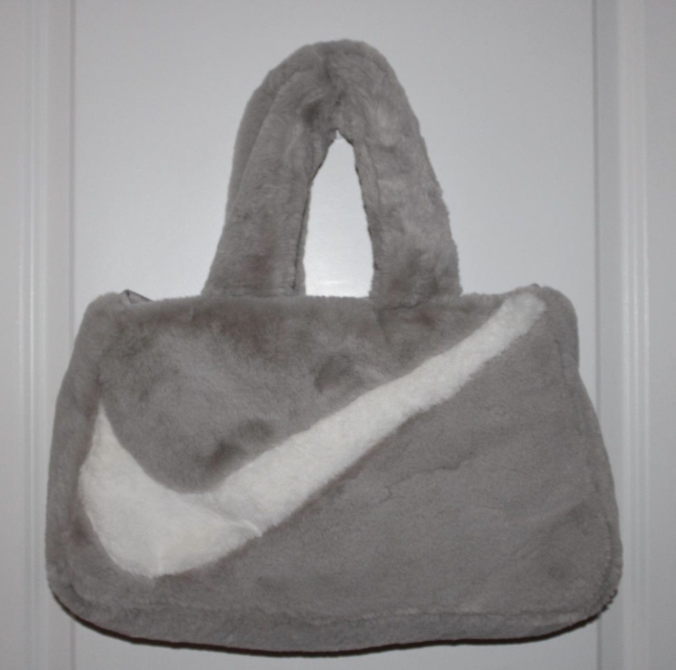 Nike Gray Nike Faux Fur Tote Bag Size ONE SIZE - 2 Thumbnail