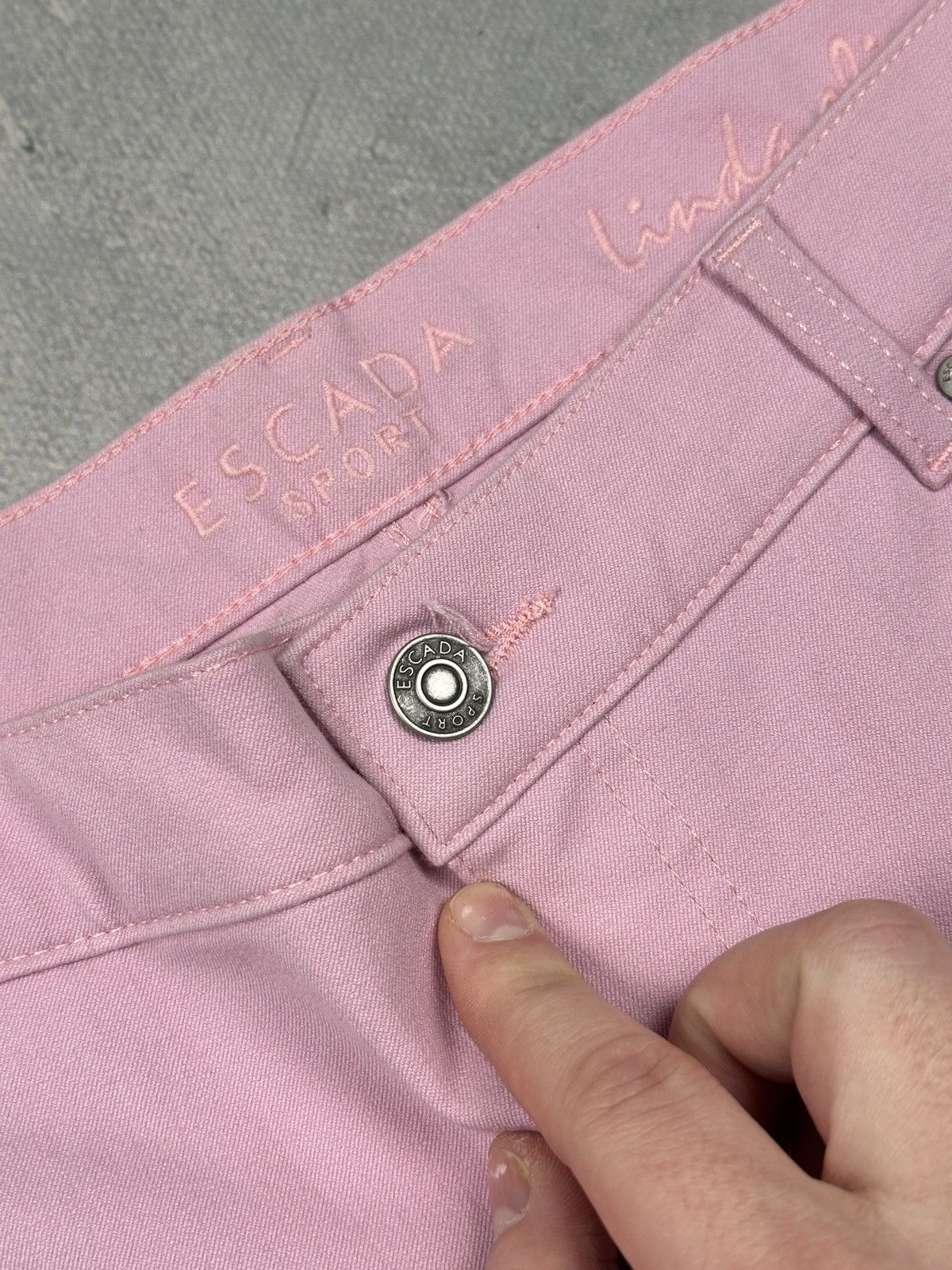 Escada Sport Escada Sport Linda Slim High Rise Pink Jeans Cream Rose Lux Size 36" / US 14 / IT 50 - 14 Thumbnail