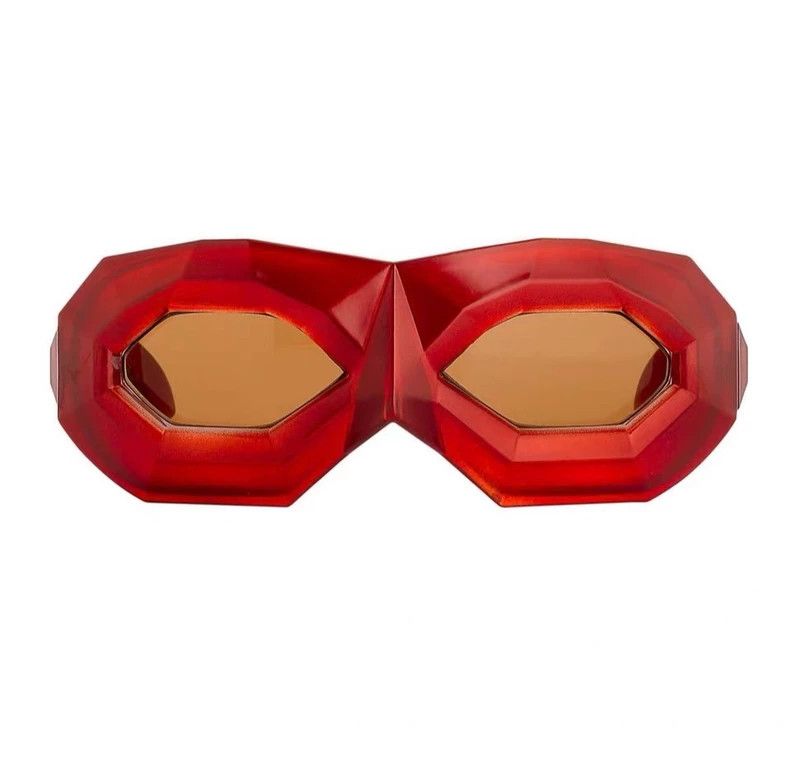 Walter Van Beirendonck walter van beirendonck Red diamond-cut sunglasses Size ONE SIZE - 1 Thumbnail