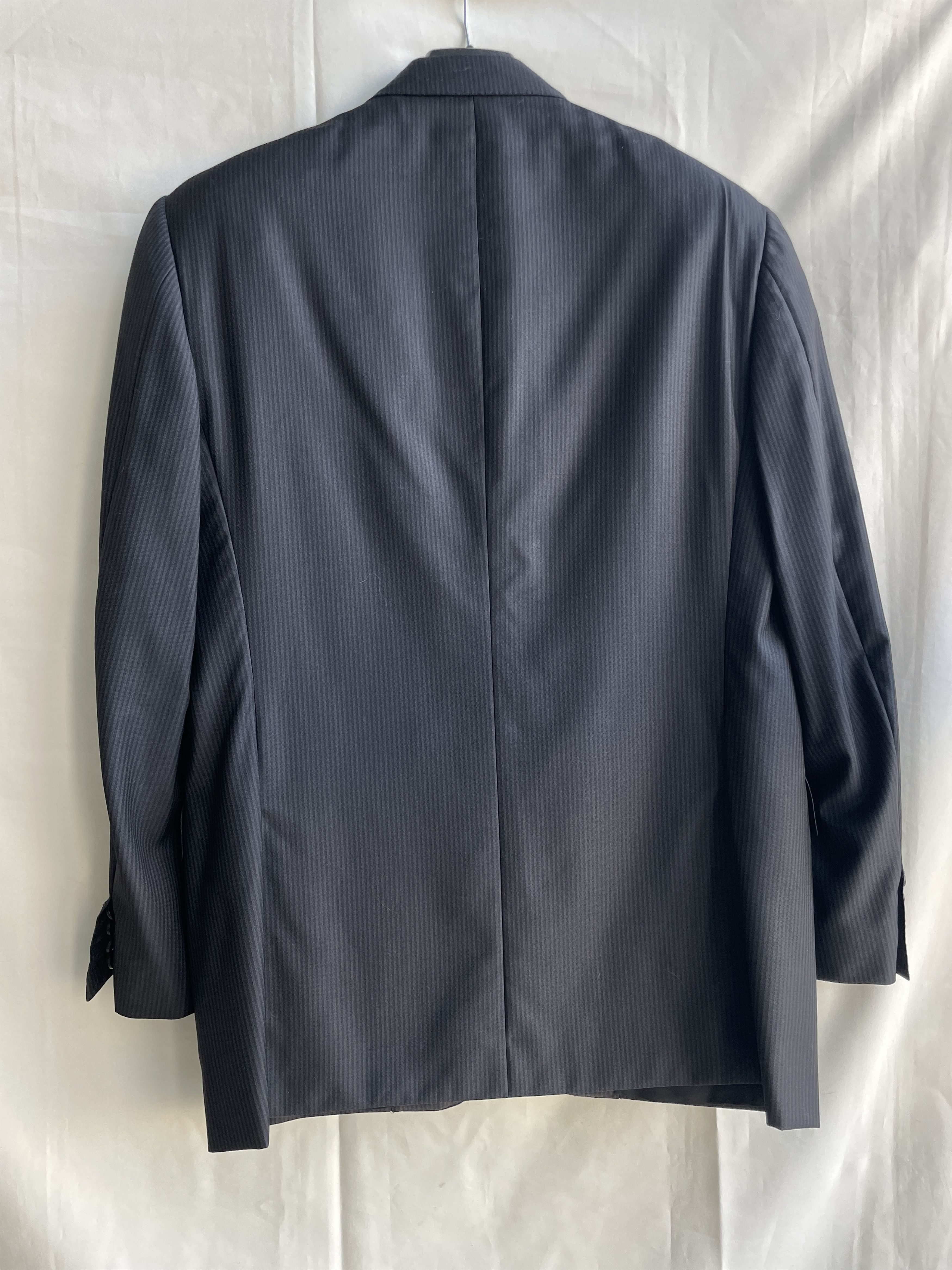 Canali Canali Striped Black/Navy Wool Suit Jacket Blazer Size 42R - 2 Thumbnail