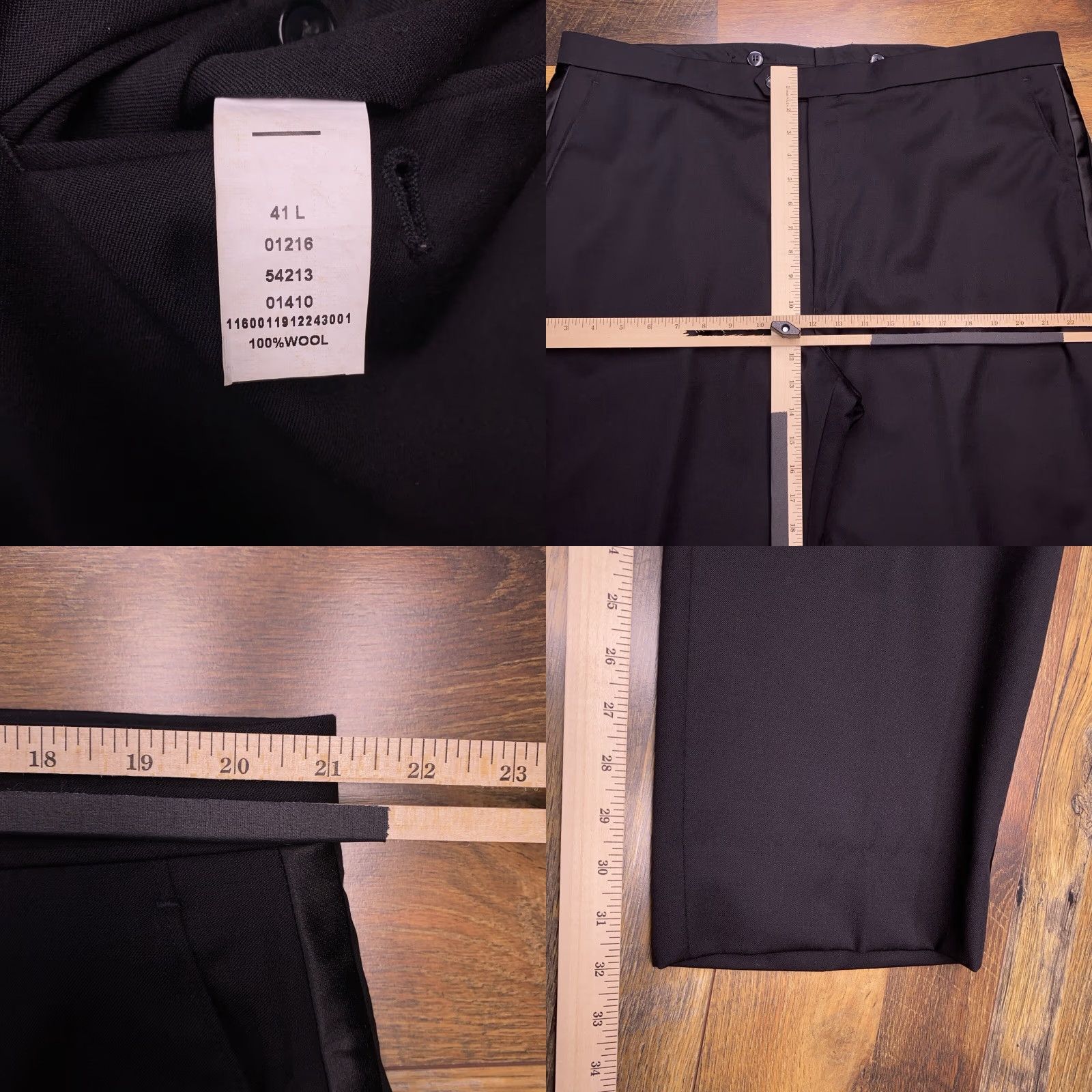 Jos. A. Bank Jos. A. Bank Tuxedo Travelers Suit 46 Long Black Wool 41x32 Pants 2 Piece Formal Size 46R - 11 Thumbnail