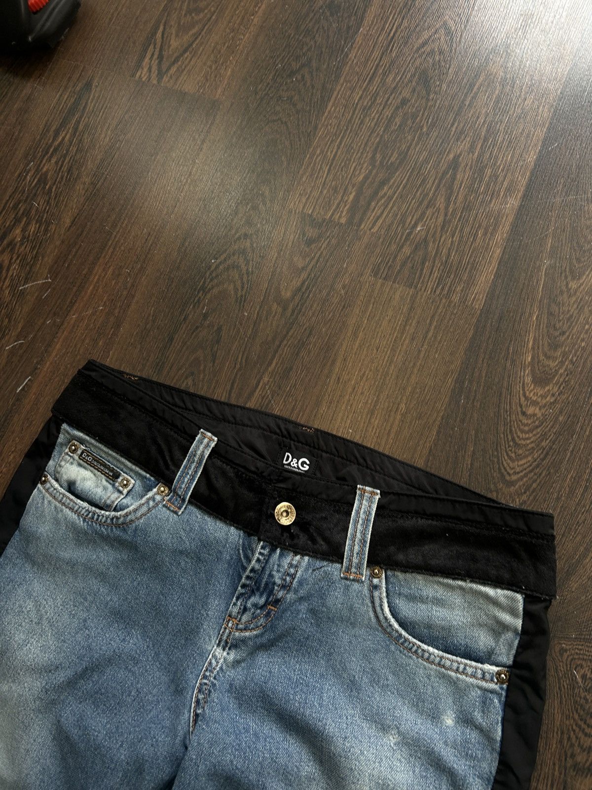 Dolce & Gabbana × Le Grande Bleu (L.G.B.) × Seditionaries 2000s D&G Distressed Flared Bootcut Denim Pants y2k style Size US 29 - 3 Thumbnail