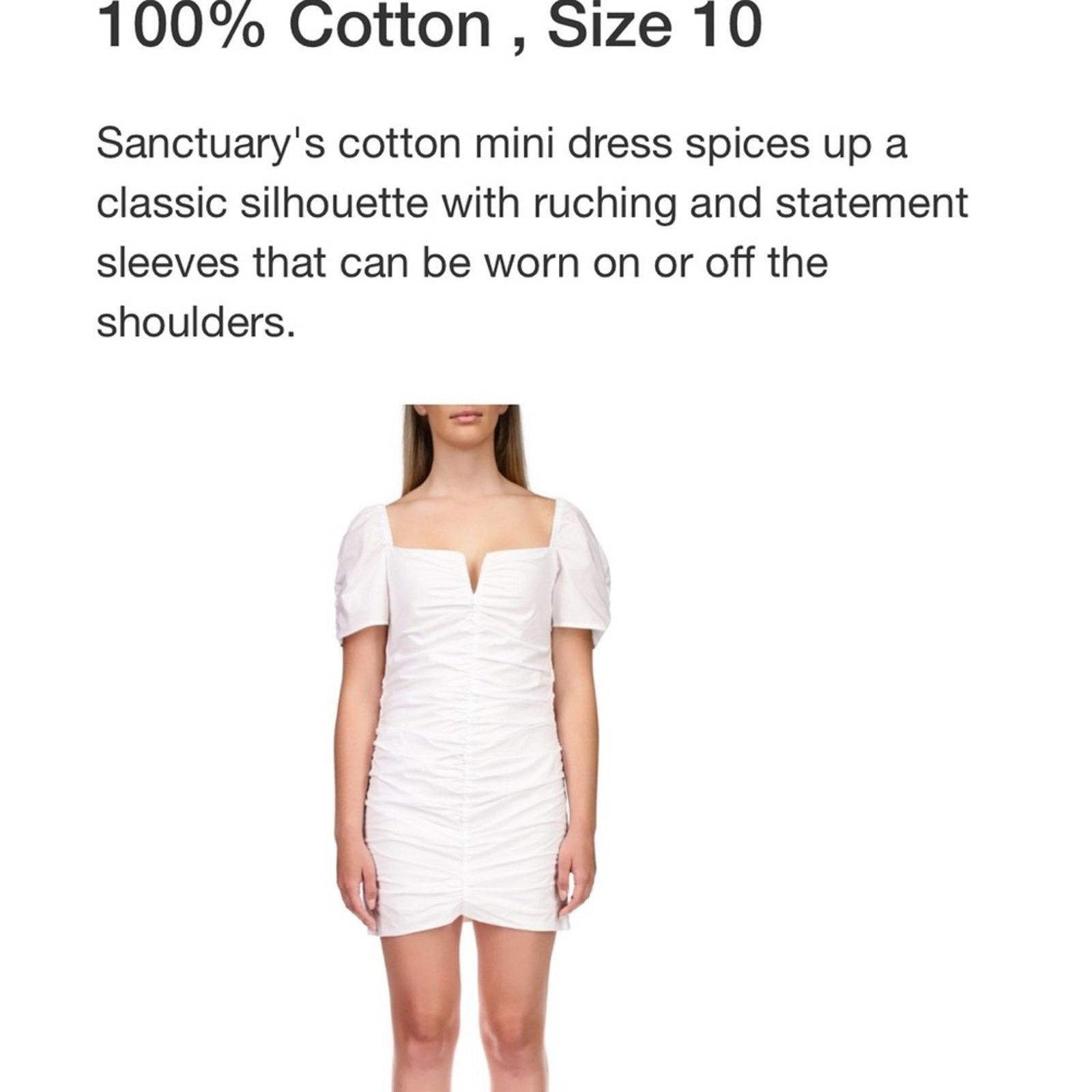 Sanctuary Sanctuary White Ruched Mini Dress Size 10 Size L / US 10 / IT 46 - 4 Thumbnail