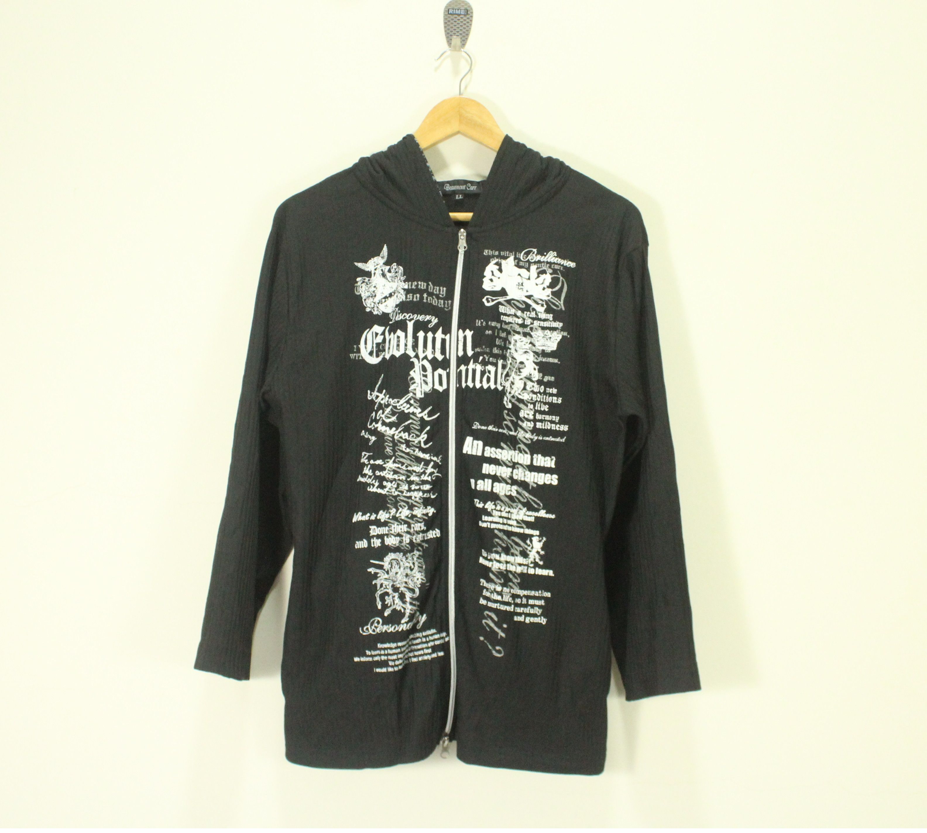 14th Addiction × If Six Was Nine × Le Grande Bleu (L.G.B.) BEAUMONT CARR Shirt Poem Skull Seditionaries Hooded Size US L / EU 52-54 / 3 - 2 Thumbnail
