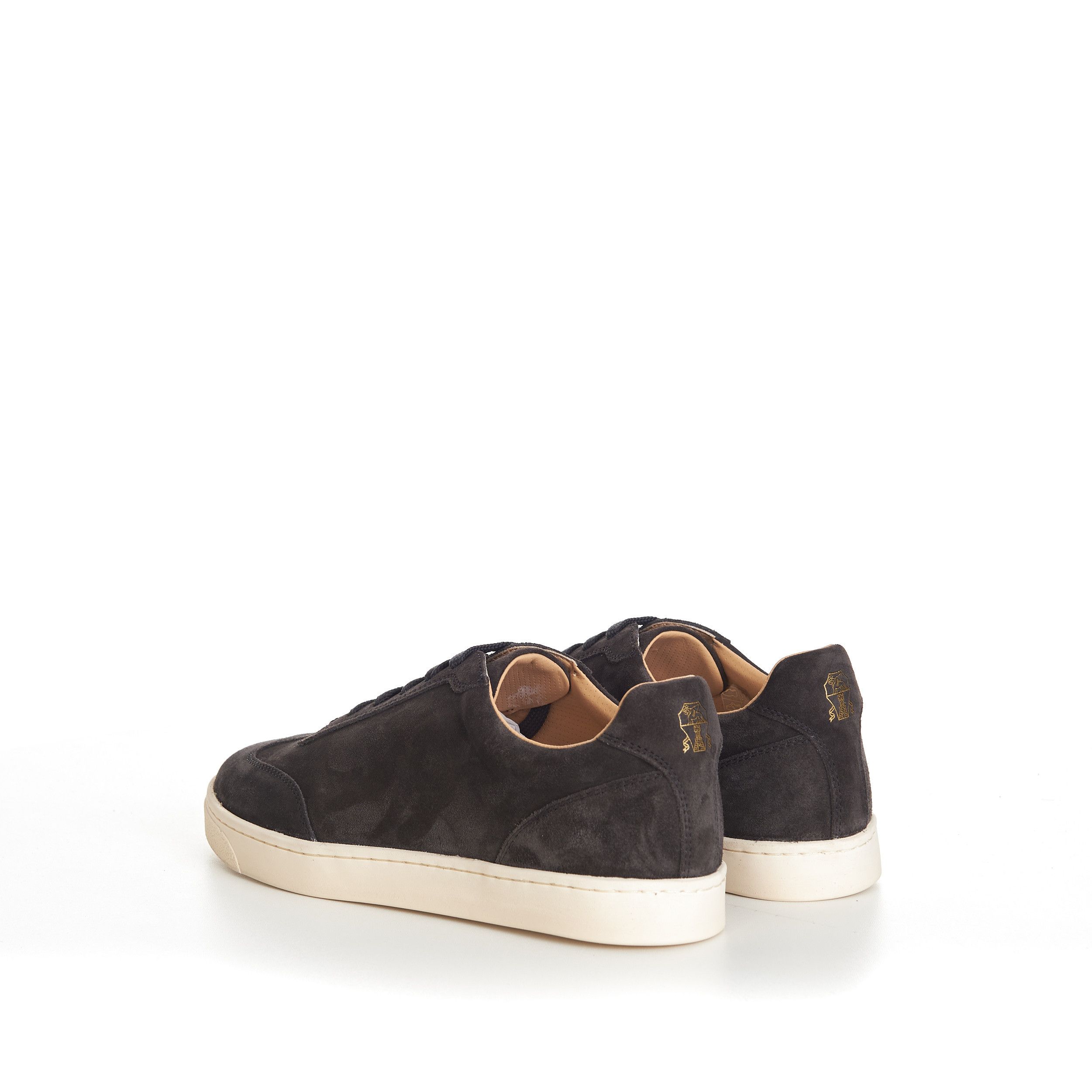Brunello Cucinelli Anthracite Grey Suede Round Toe Lace-Up Sneakers Size US 7 / EU 40 - 5 Thumbnail