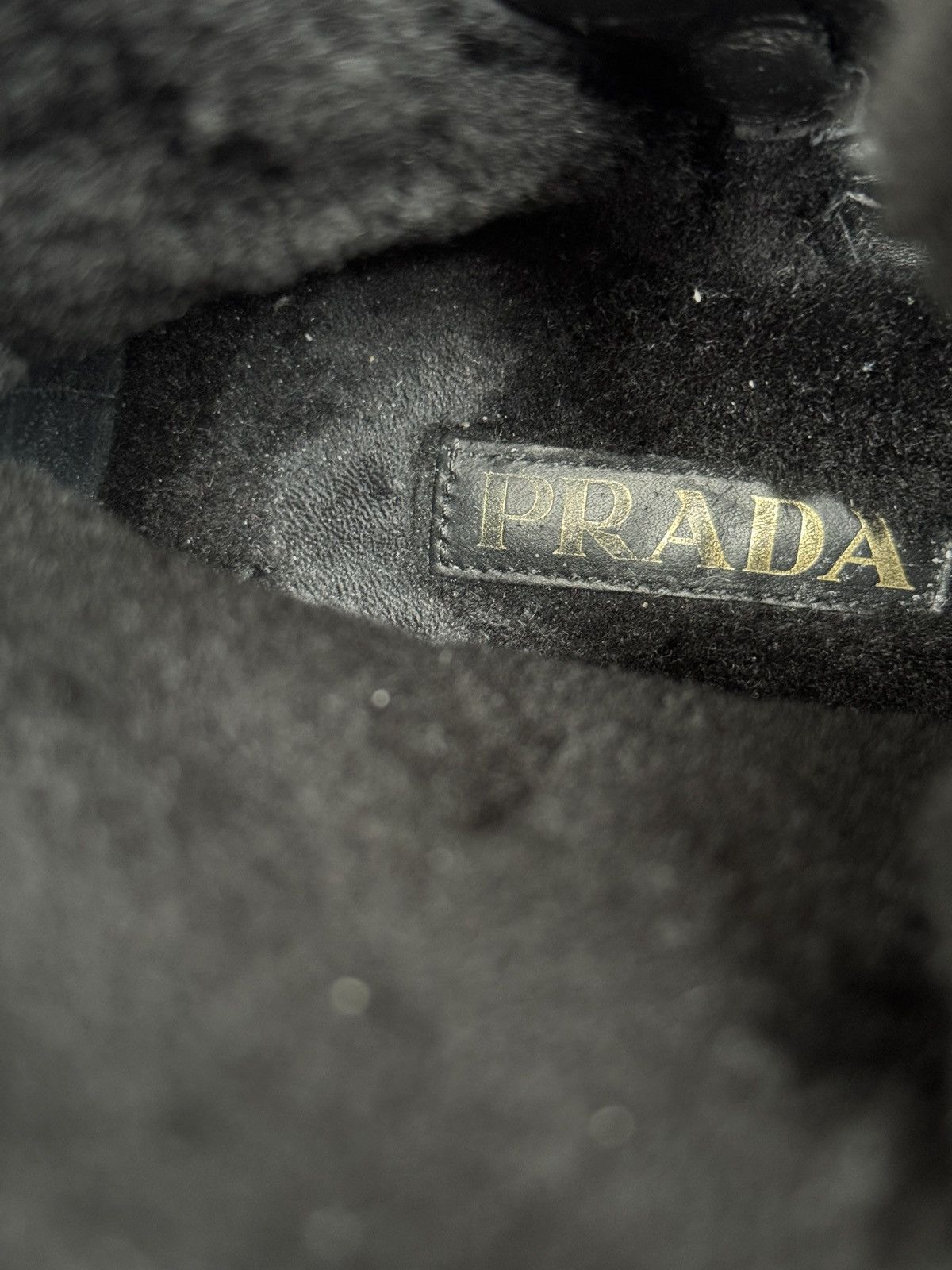 Prada Vintage Prada Fur Lined Shearling Black Leather Combat Boots Size US 7 / IT 37 - 9 Thumbnail