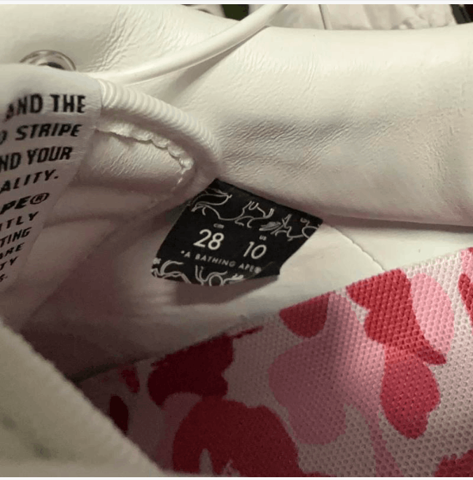 Bape A Bathing Ape Bapesta Low White Pink Camo Sneakers Size US 11 / EU 44 - 6 Thumbnail