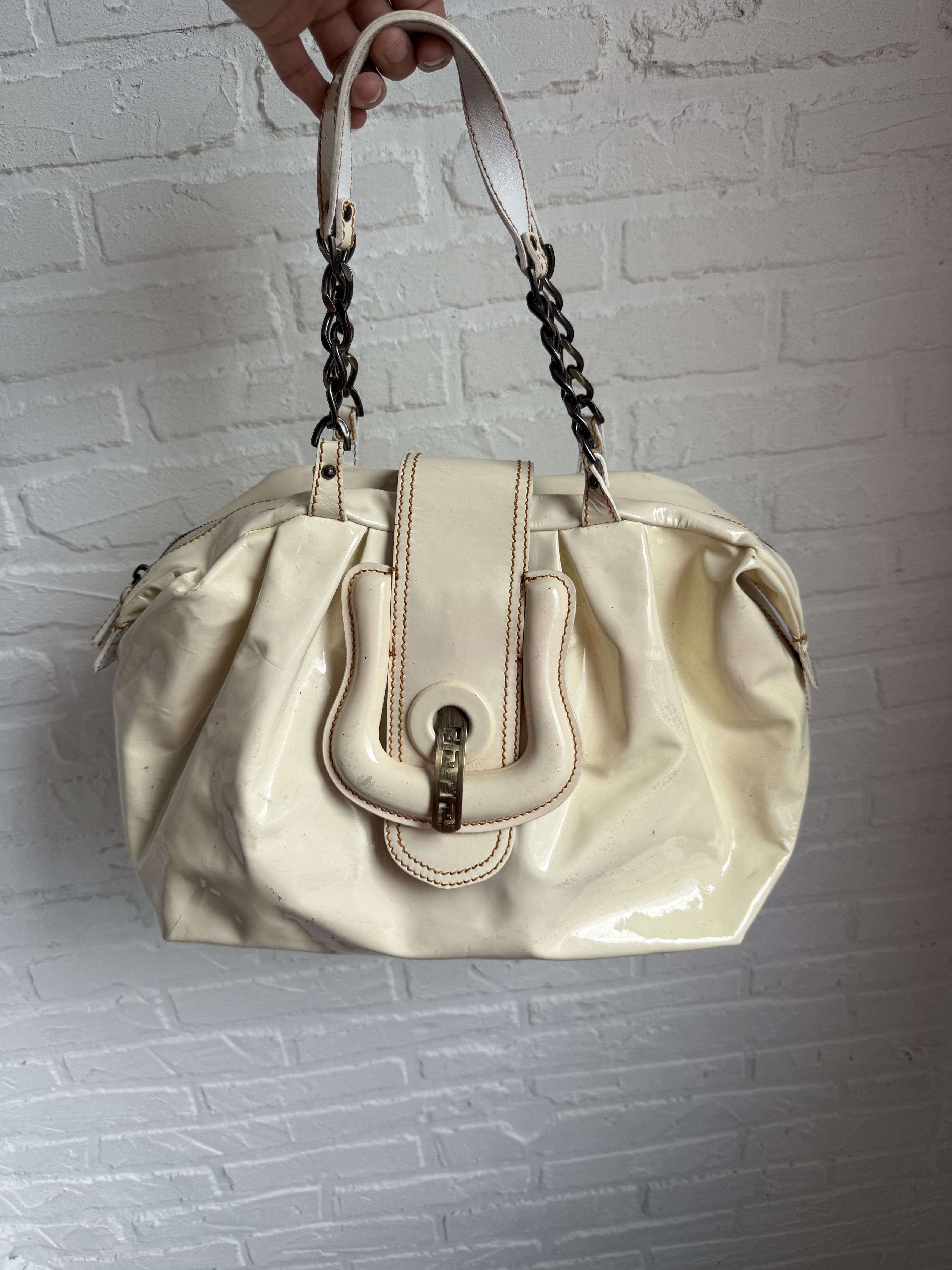 Fendi Vintage Fendi B Bag Patent Leather Chain Shoulder Bag y2k Size ONE SIZE - 1 Thumbnail