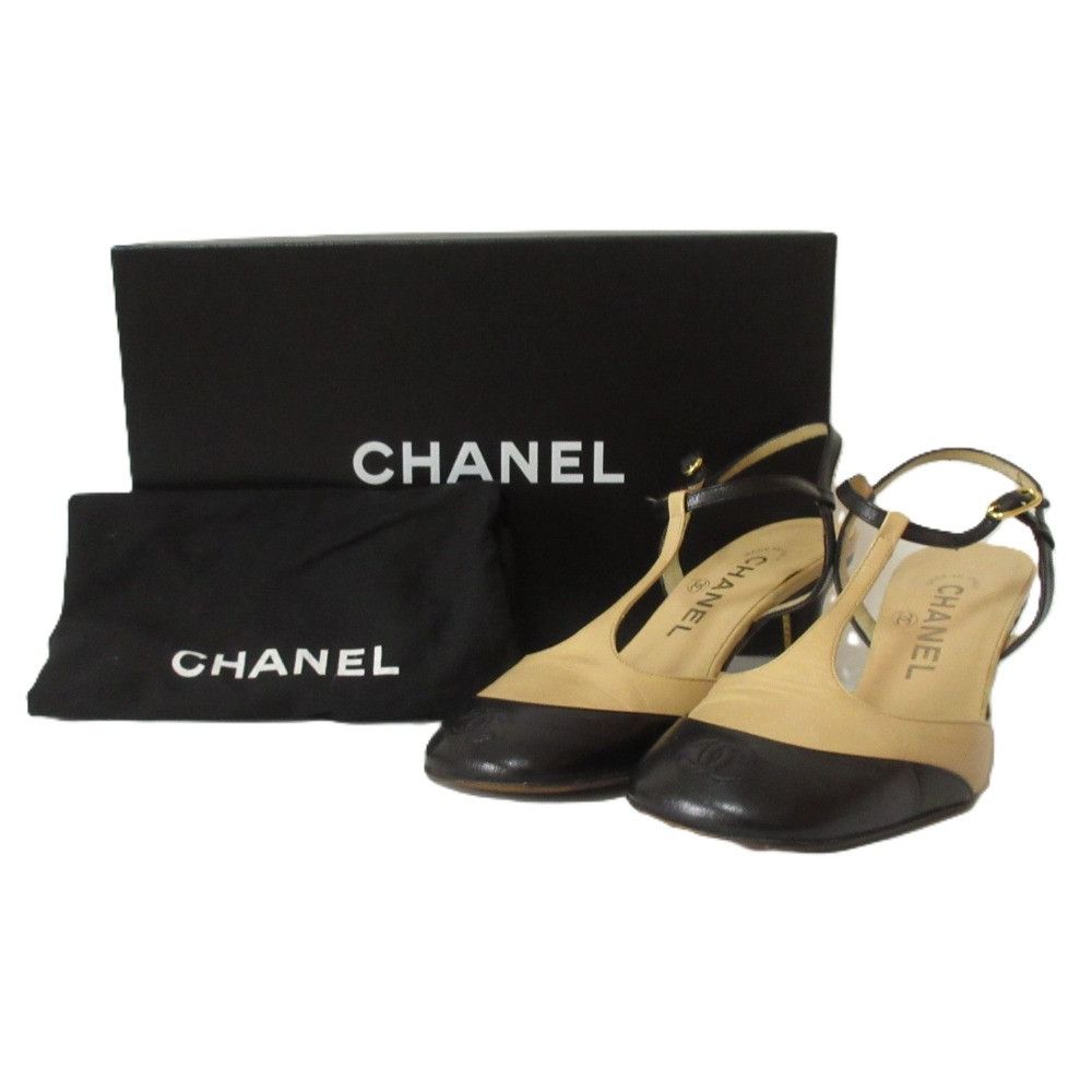 Chanel Chanel Chanel T-Strap Leather Pumps Leather Shoes DUTY FREE for USA Size ONE SIZE - 1 Thumbnail