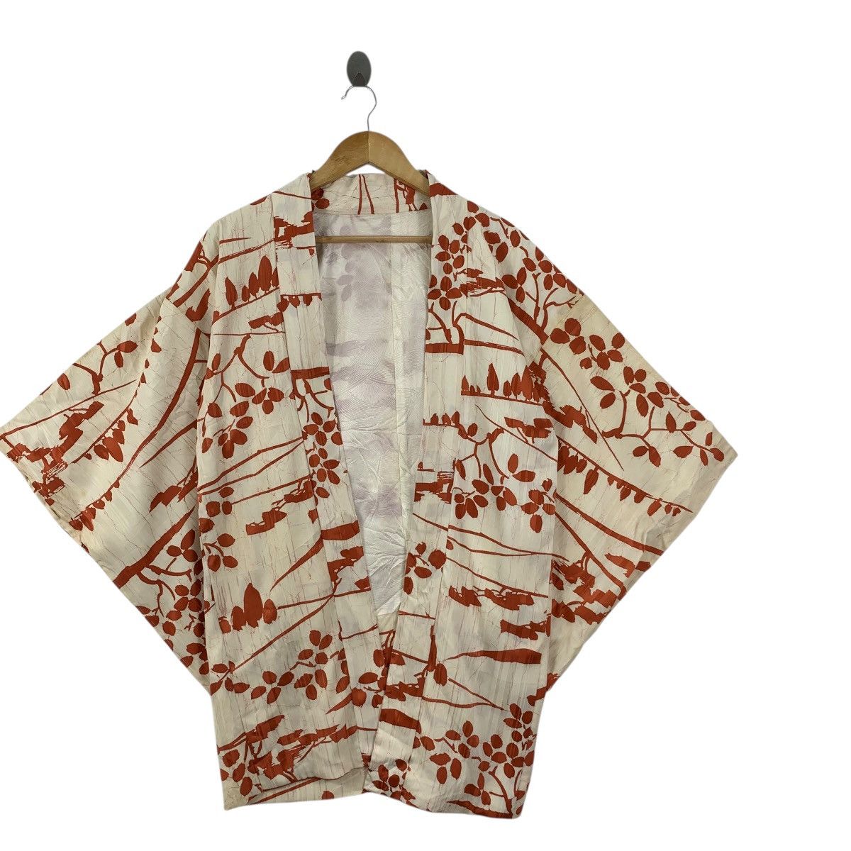 Vintage Vintage 70s KIMONO JAPAN HAORI Over Print Floral Traditiona Size XXL / US 16-18 / IT 52-54 - 4 Thumbnail