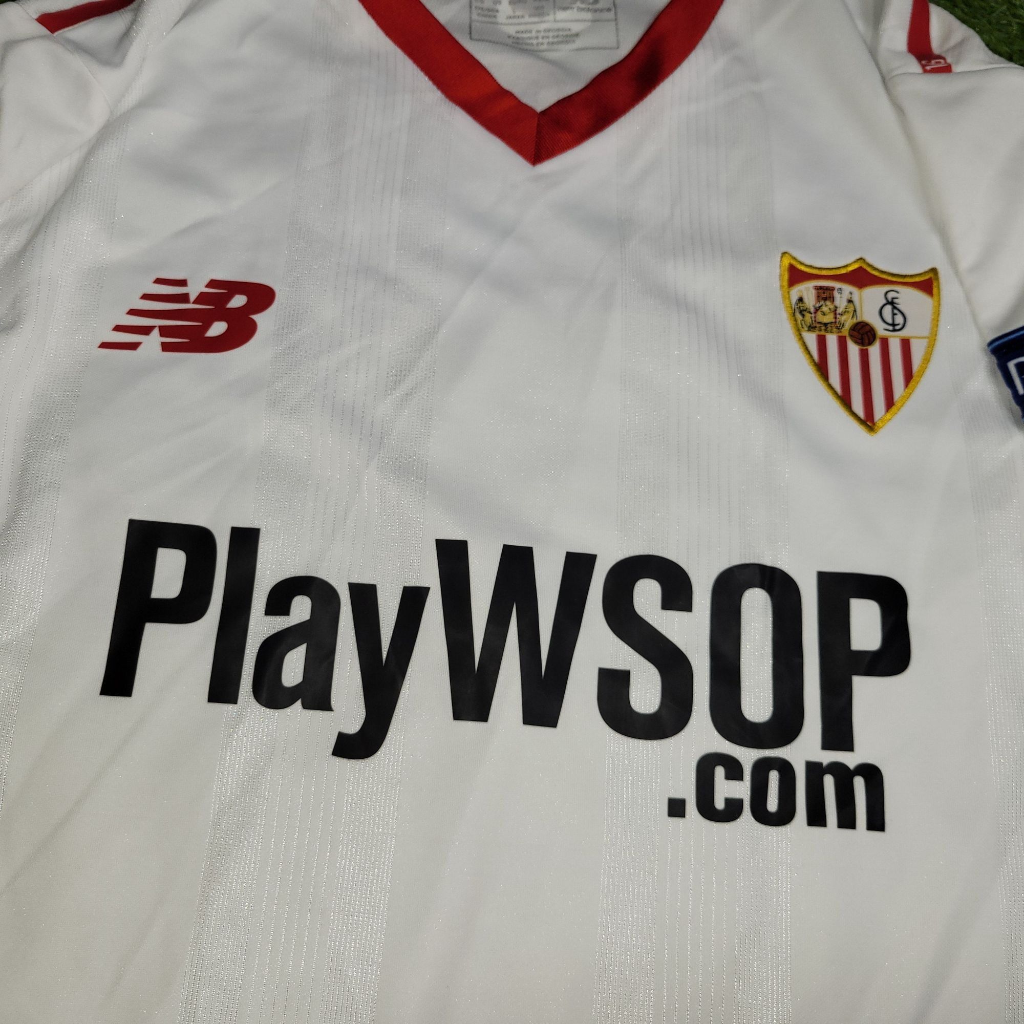 New Balance Lenglet Sevilla 2017 2018 MATCH Soccer Jersey M Size US M / EU 48-50 / 2 - 2 Thumbnail