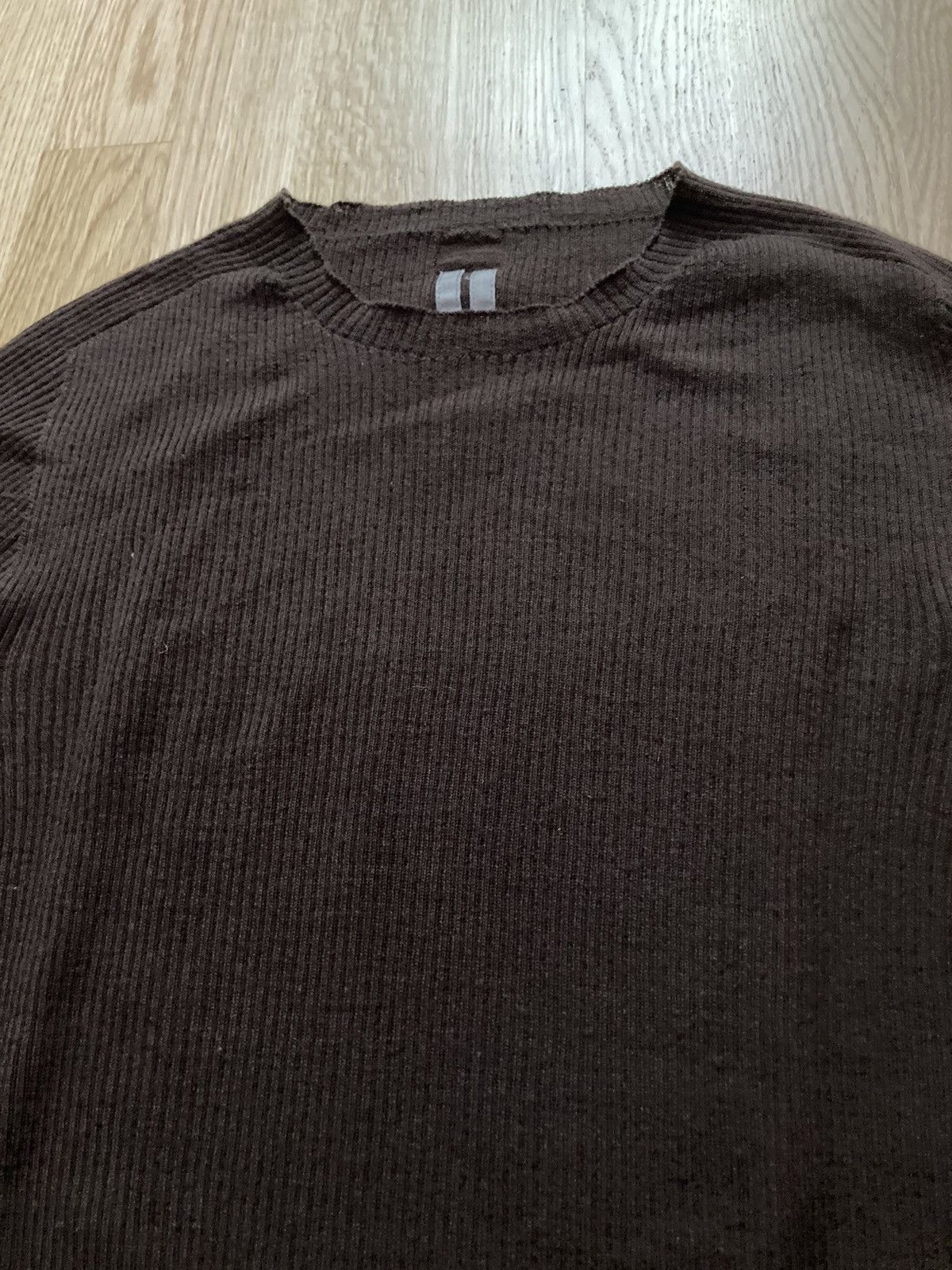 Rick Owens F/W 23 "LUXOR" Ribbed Brown Wool Sweater Rick Owens L Size US L / EU 52-54 / 3 - 3 Thumbnail