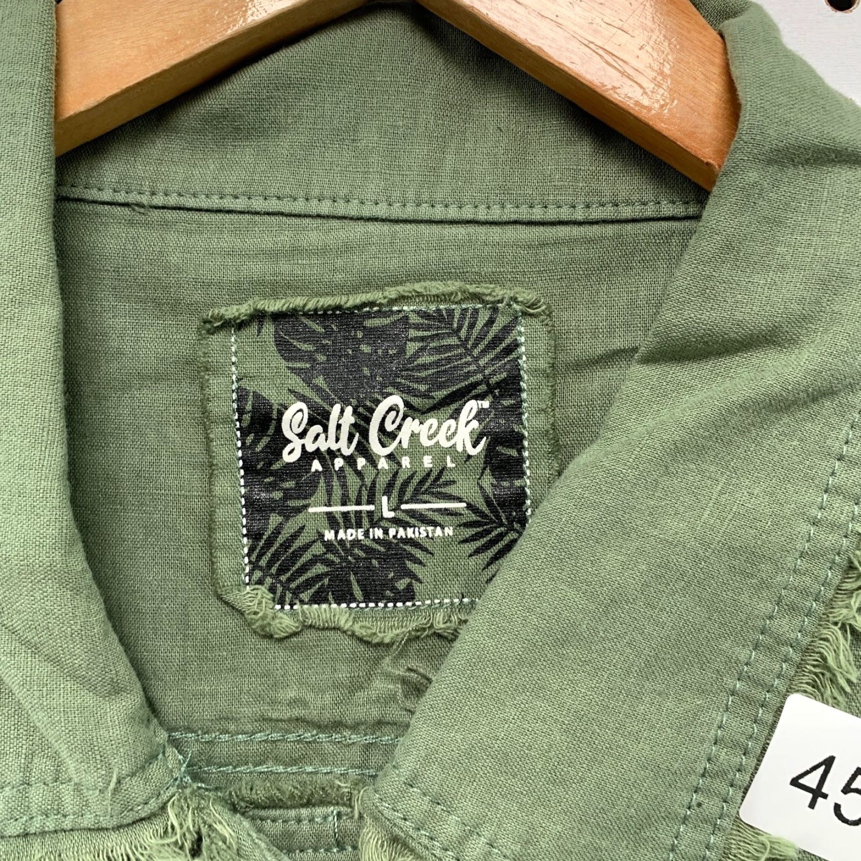 Vintage Salt Creek Linen Blend Jacket Womens Medium Green Military Distressed Style Size M / US 6-8 / IT 42-44 - 4 Thumbnail