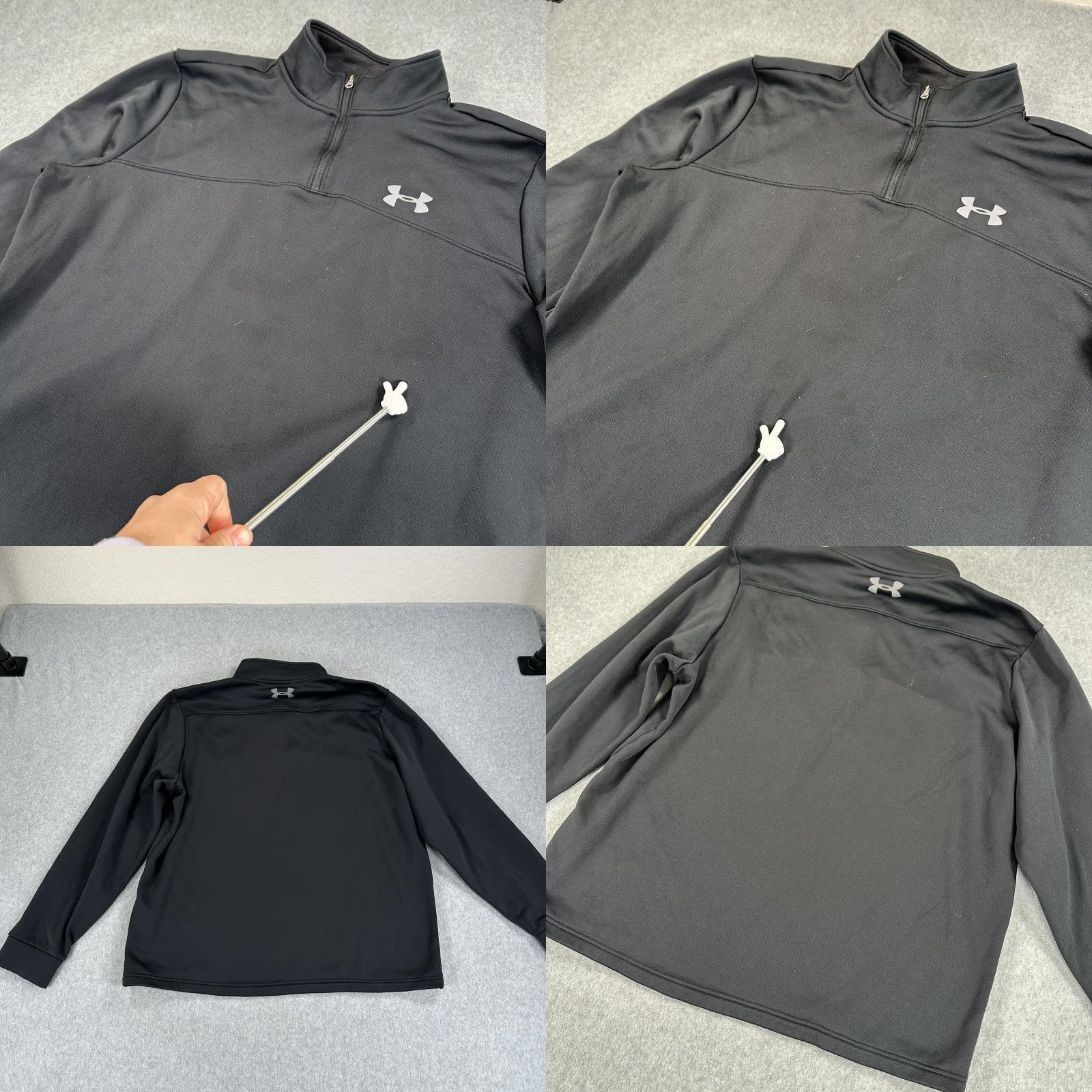 Under Armour Under Armour Pullover Mens Large Black Thermal Fleece Lined 1/4 Zip Sweatshirt Size US L / EU 52-54 / 3 - 8 Thumbnail