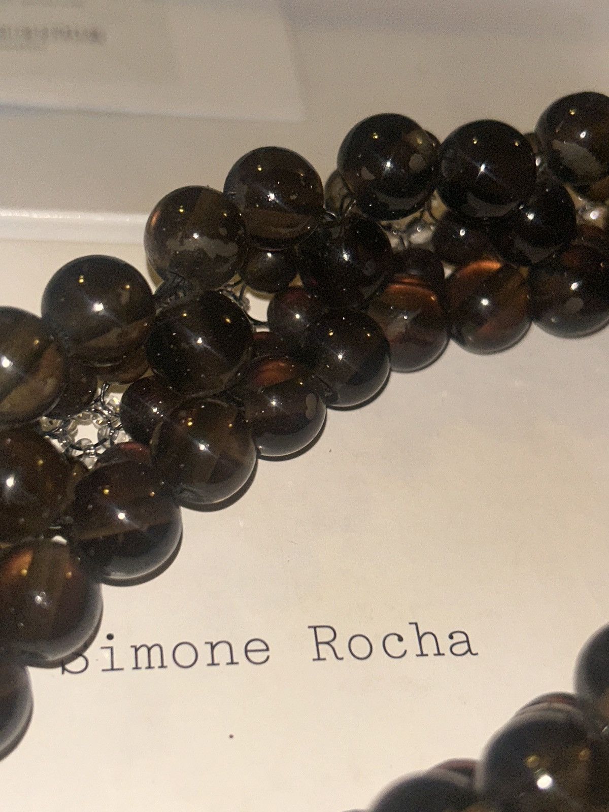 Simone Rocha Simone Rocha ‘Smoke’ Glass Beaded Flower Choker Necklace Size ONE SIZE - 5 Thumbnail