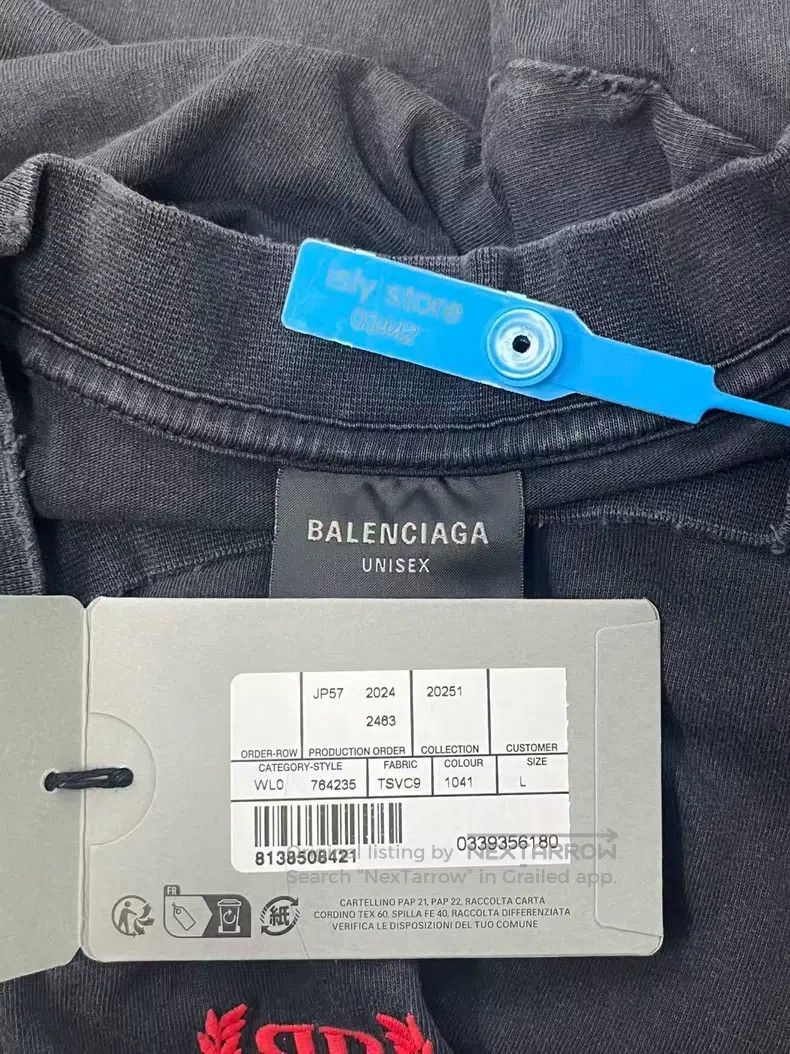 Balenciaga Balenciaga Faded Plain Knit Short Sleeve T-Shirt Size US L / EU 52-54 / 3 - 5 Thumbnail