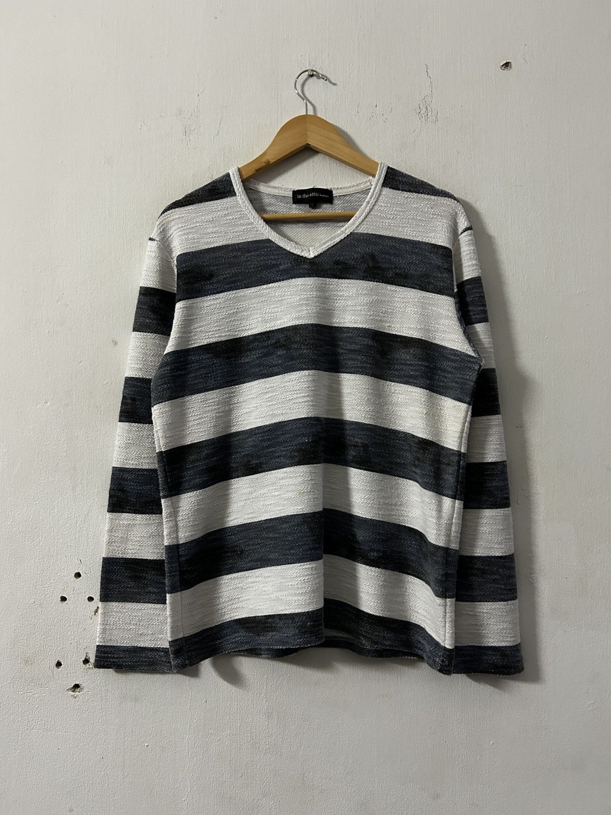 If Six Was Nine Japanese Brand 00’s In the Attic Homme Striped Longsleeve Size US L / EU 52-54 / 3 - 1 Thumbnail