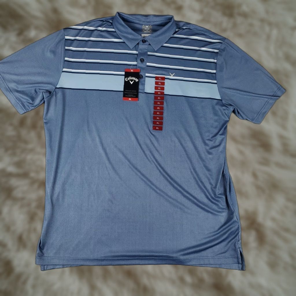 Callaway Callaway Polo Shirt Mens XL Blue Striped Opti Dri Fit Golf Short Sleeve Polo Shirt Size US XL / EU 56 / 4 - 1 Thumbnail