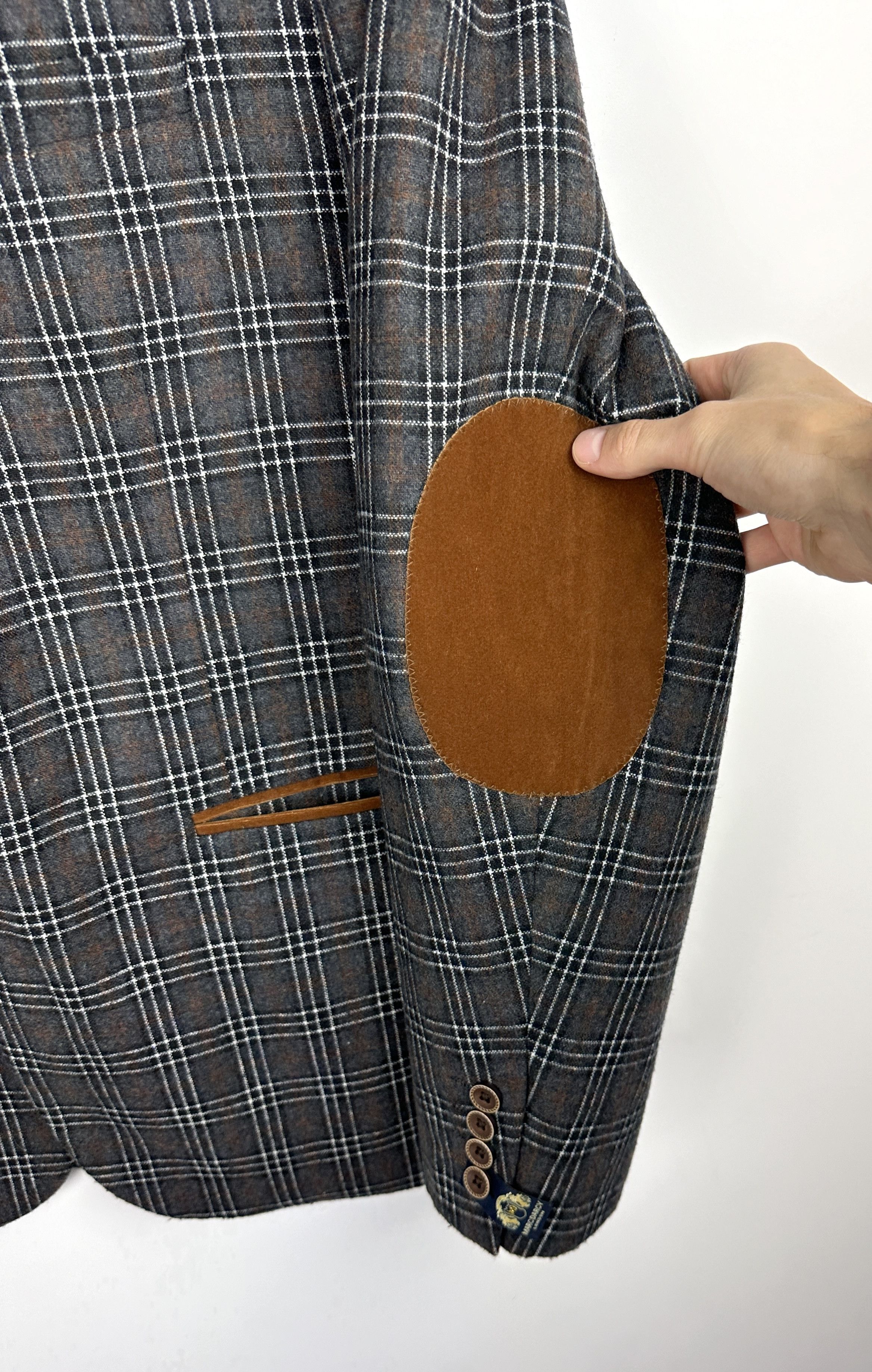 Vintage Marc Darcy woolen tweed checked men blazer jacket Size 48R - 4 Thumbnail