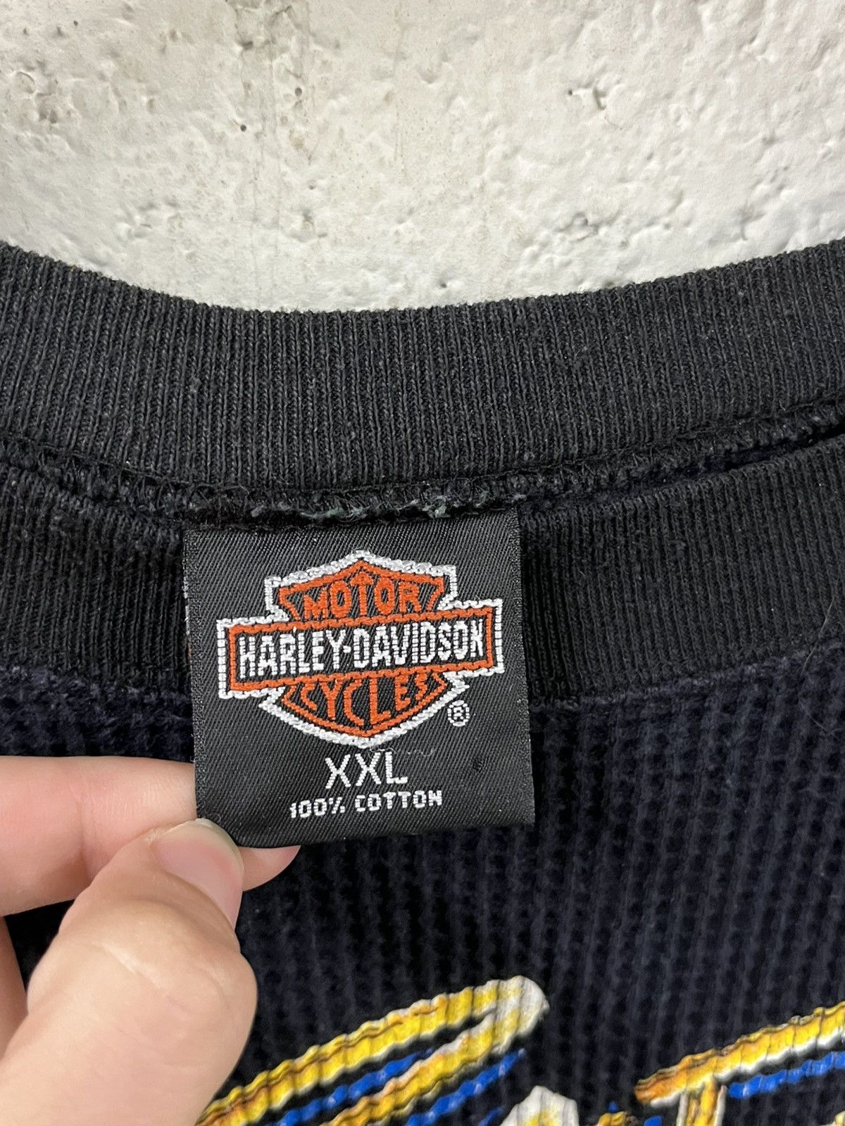 Harley Davidson Vintage Harley Davidson thermal rare, grunge skater hype Size US XXL / EU 58 / 5 - 6 Thumbnail