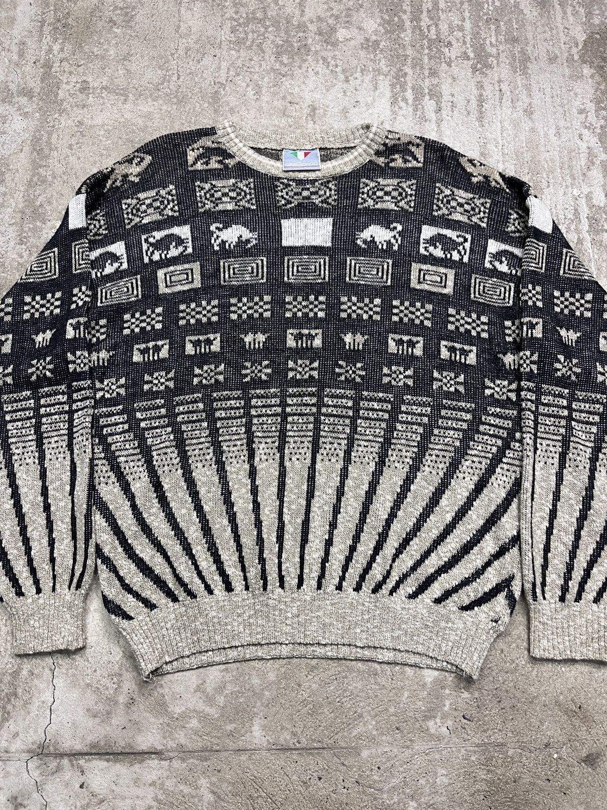 Vintage 1990s ITALIAN AMAZING VINTAGE KNITTED SWEATER - 1355 Size US M / EU 48-50 / 2 - 2 Thumbnail