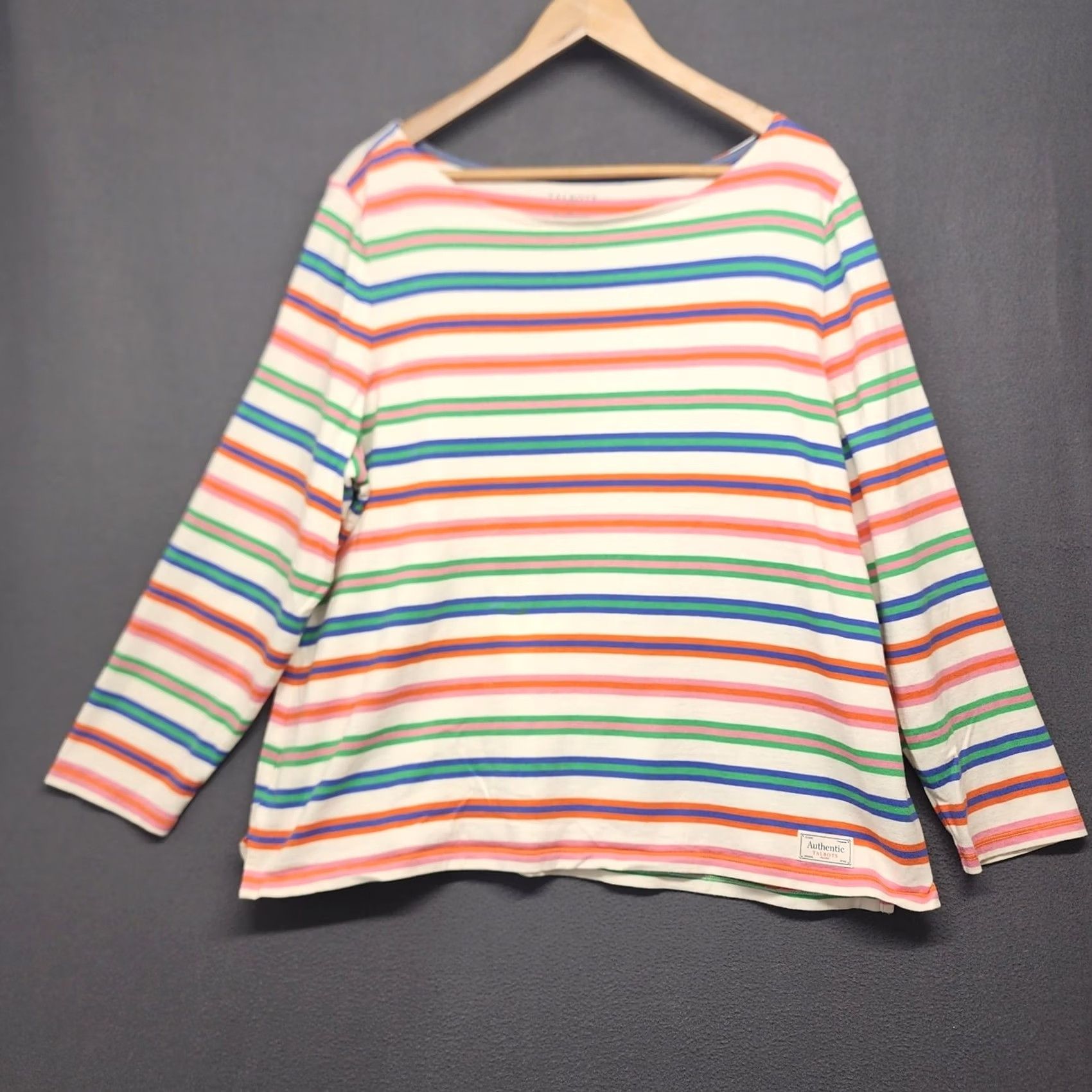 Talbots Talbots Top Womens 2X Multicolor Striped Long Sleeve Pullover Cotton Stretch T-Shirt Women Plus Size XXL / US 16-18 / IT 52-54 - 2 Thumbnail