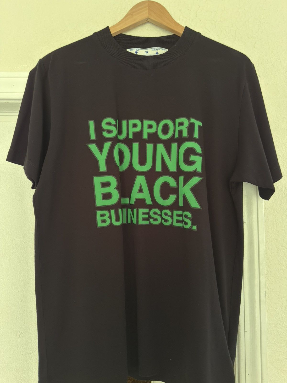 Pre-owned Off-white “i Support Small Black Businesses” T Shirt