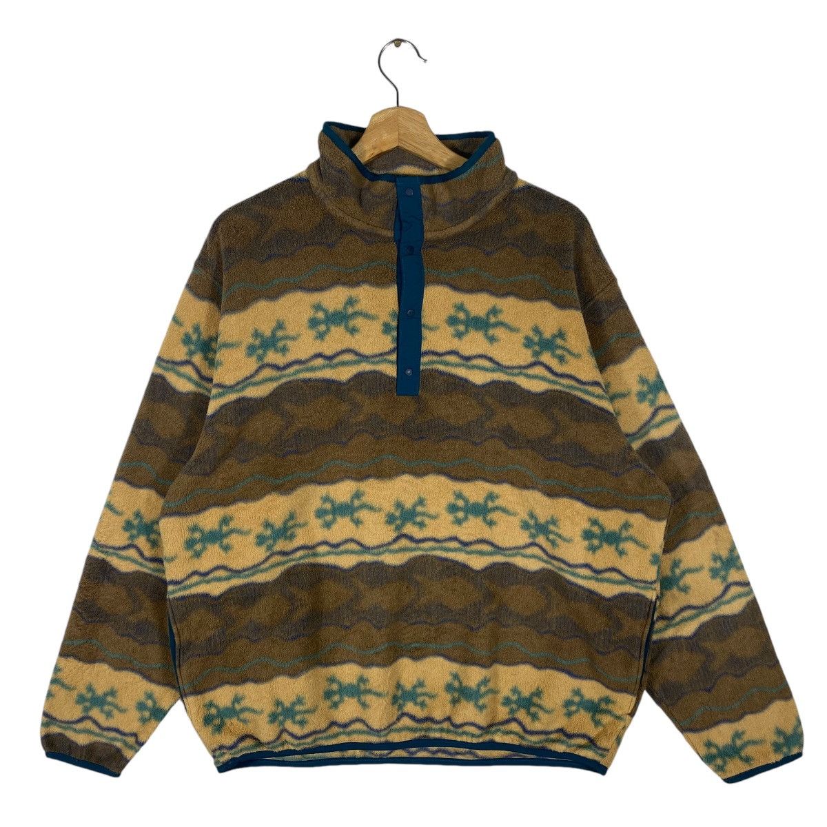 L.L. Bean × Patagonia Vintage L.L. Bean Gecko Printed Stretchable Fleece Size US L / EU 52-54 / 3 - 1 Thumbnail
