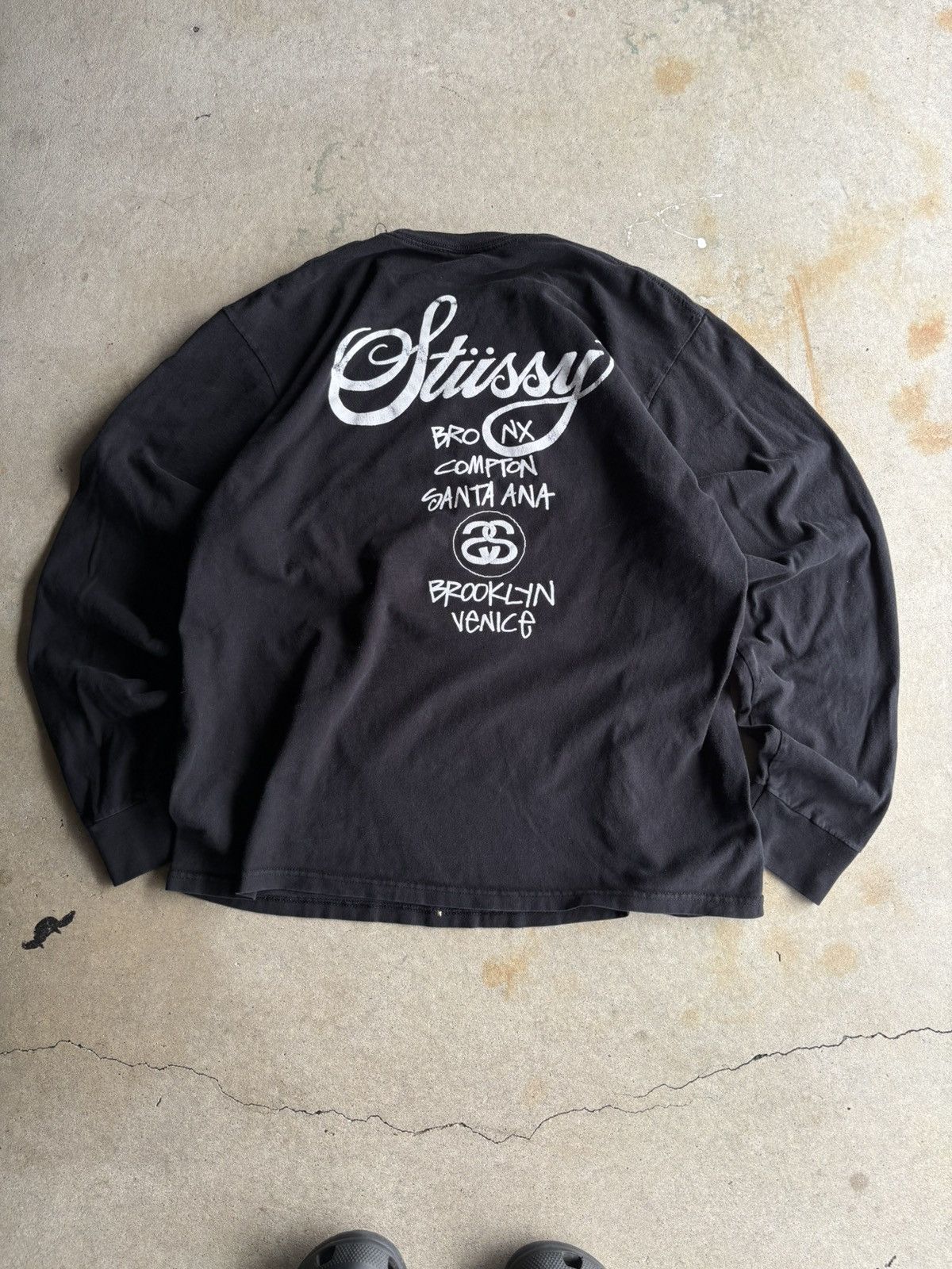 Stussy Vintage Stussy Double Sided World Tour Boxy Faded Longsleeve Size US XL / EU 56 / 4 - 2 Thumbnail