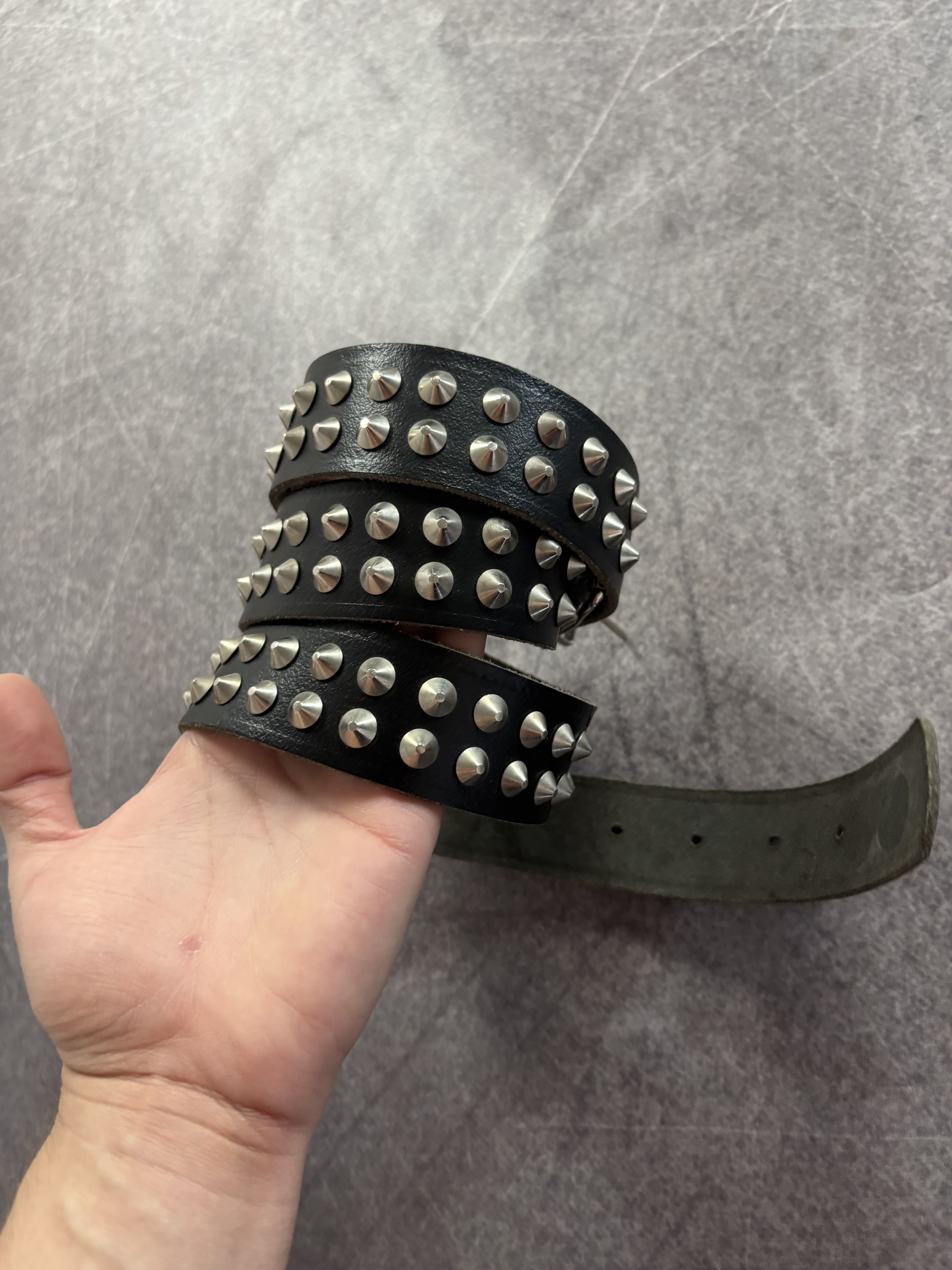 B.B. Simon VTG CHROME HEARTS DIESEL STYLE HEAVY LEATHER METAL BELT Size ONE SIZE - 7 Thumbnail