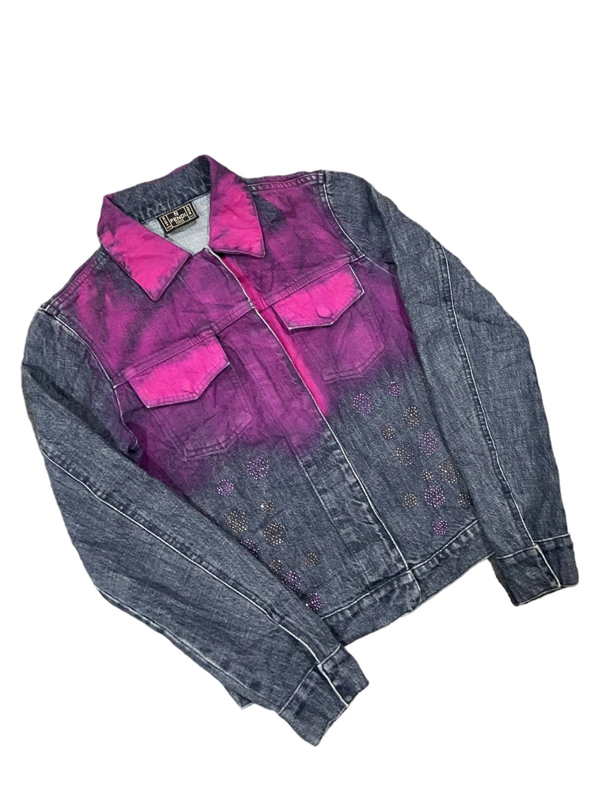 Fendi Fendi Electric Splattered Rare Denim Jacket Size S / US 4 / IT 40 - 14 Thumbnail