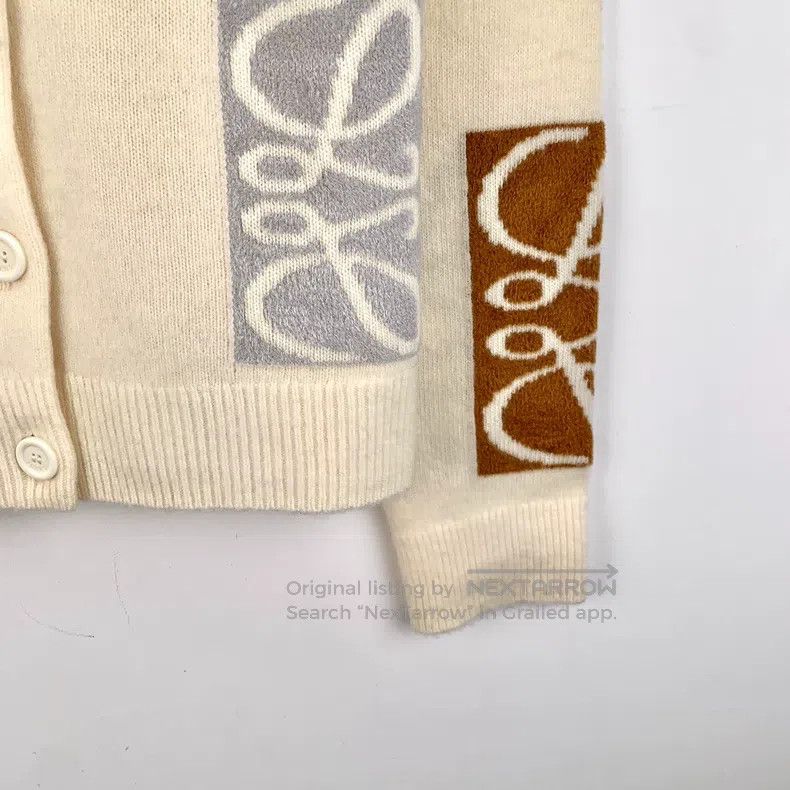 Loewe Loewe Ivory White Logo Embroidered Wool Crew-neck Single-b Size M / US 6-8 / IT 42-44 - 4 Thumbnail