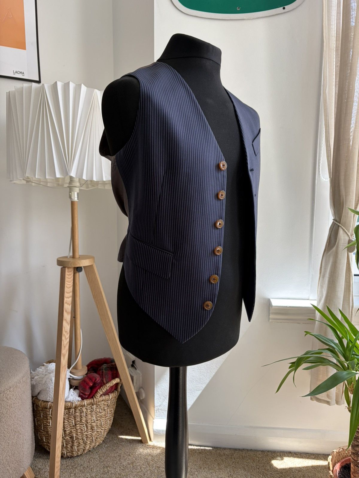 Vivienne Westwood Mourning Stripe Waistcoat Size 48R - 1 Thumbnail