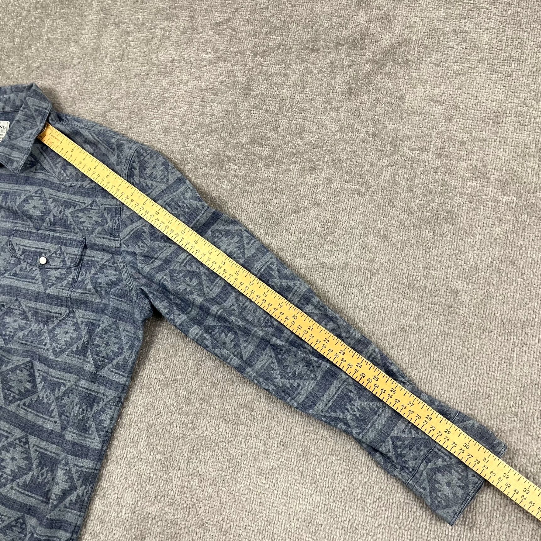 Lucky Brand Lucky Brand Shirt Mens 2XL Blue Southwestern Pearl Snap Cowboy Stretch Geometric Button-Up Casual Western Dress/Workwear Size US XXL / EU 58 / 5 - 6 Thumbnail