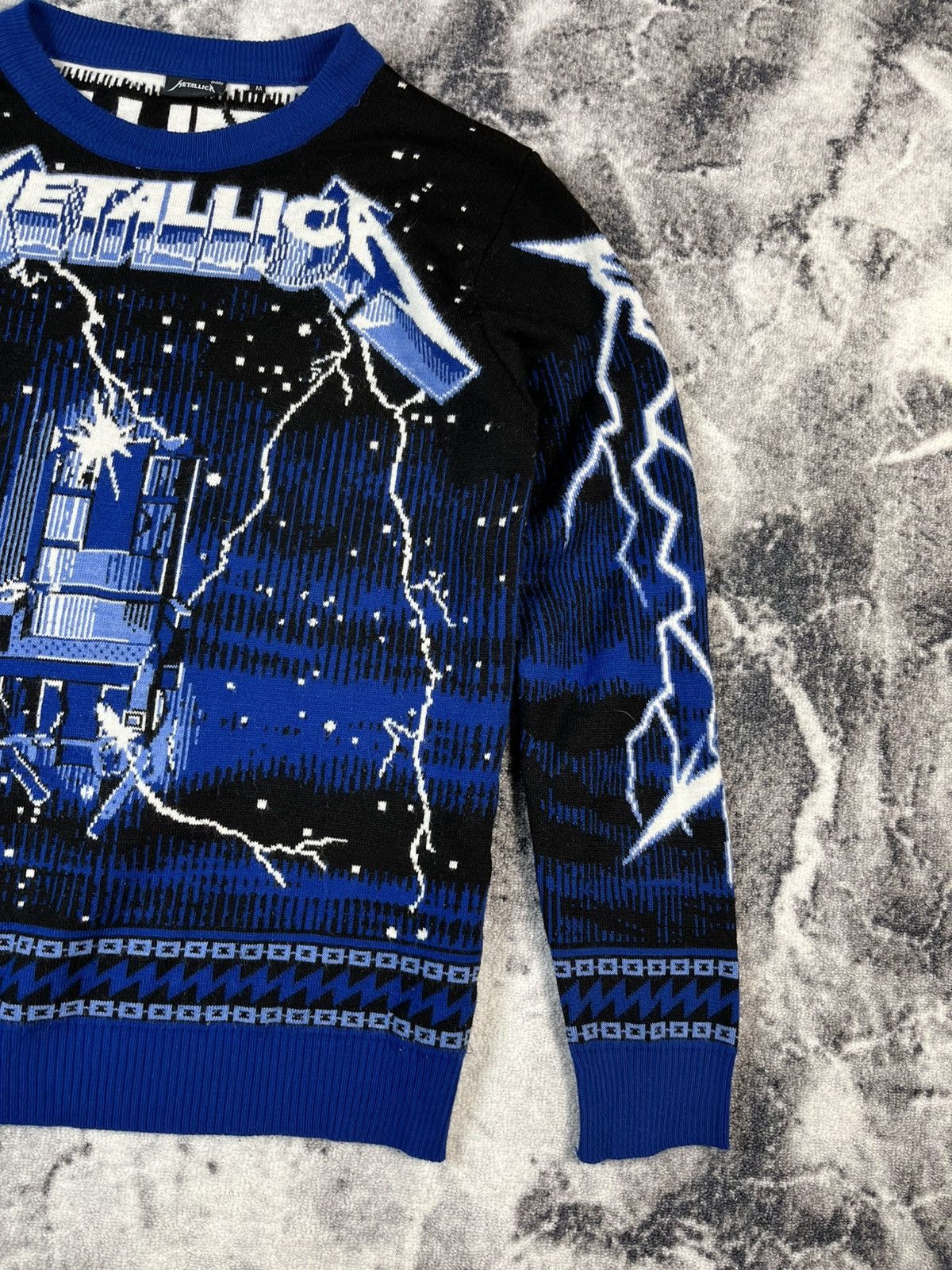 Metallica Metallica Knit Sweater Blue Lightning Probit L Size US L / EU 52-54 / 3 - 3 Thumbnail
