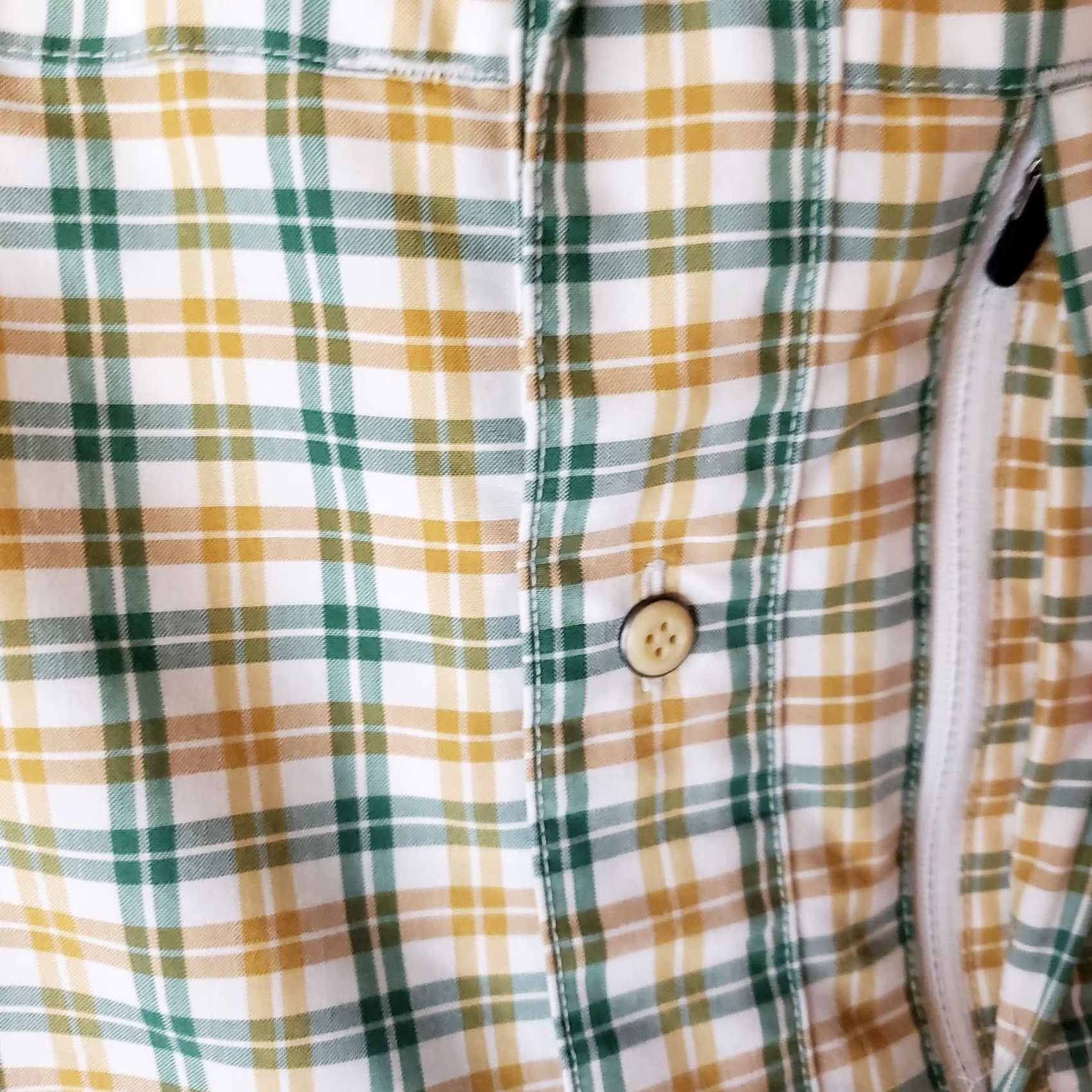 Vintage Vertx Stretch Shirt Mens Medium Green Tan Check Vented Back Conceal Carry Button-Up Short Sleeve Collared Cotton Blend Casual Workwear 42 Chest Mens Size US M / EU 48-50 / 2 - 5 Thumbnail