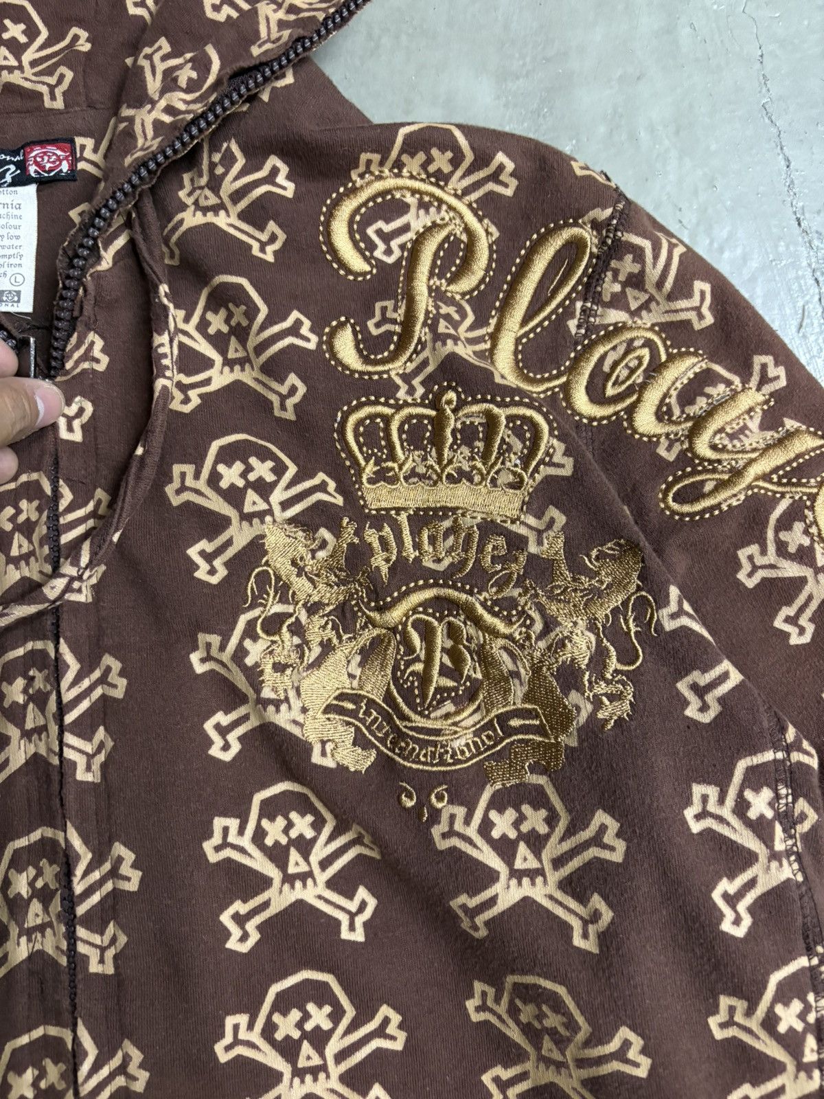 KMRii International Playez Skulls Stussy Inspired hoodie distress Size US L / EU 52-54 / 3 - 9 Thumbnail
