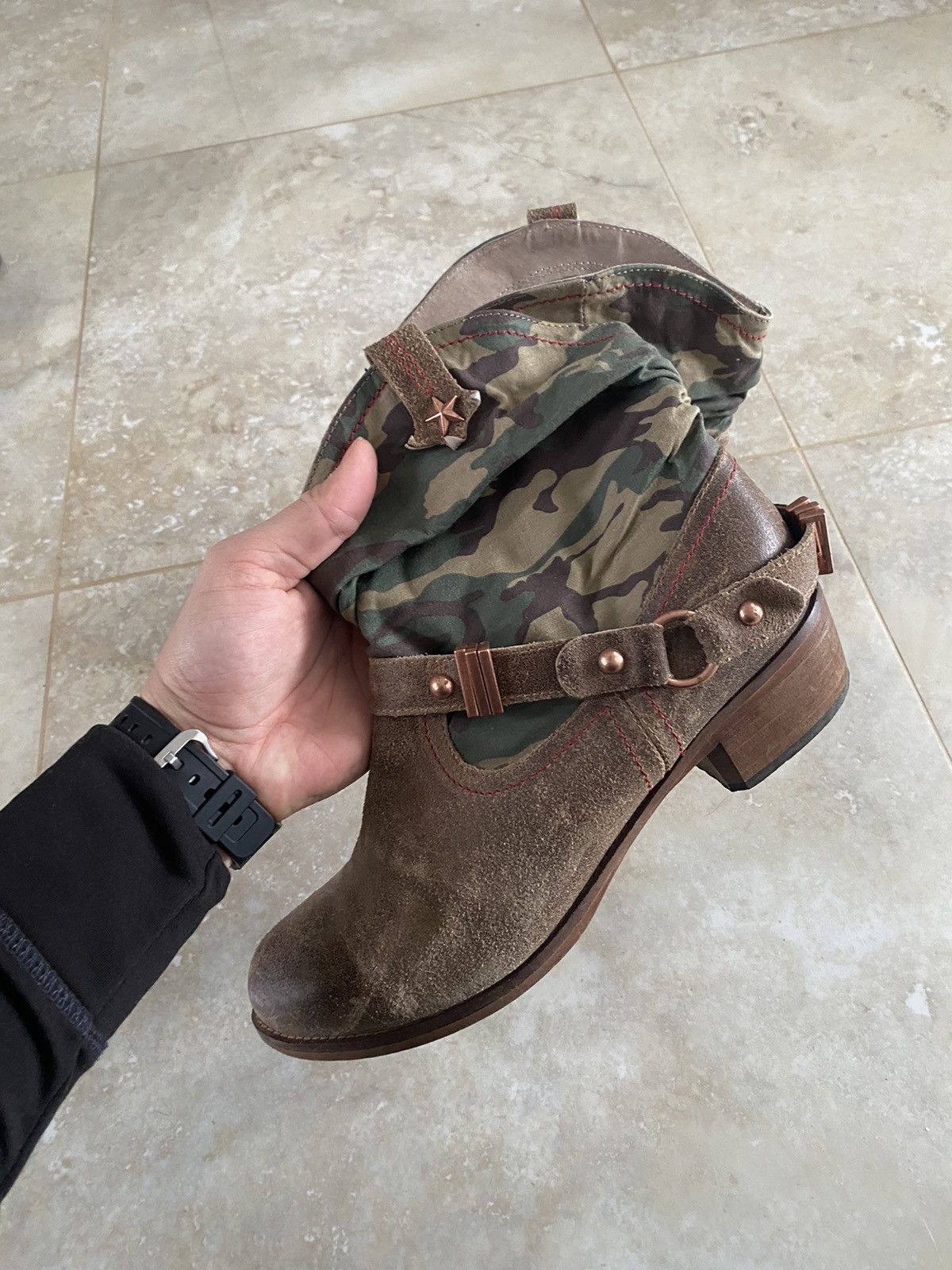 If Six Was Nine Vintage AS98 Buckle Biker Boots Rick Owens Style Airstep Y2K Size US 6.5 / EU 39-40 - 8 Thumbnail