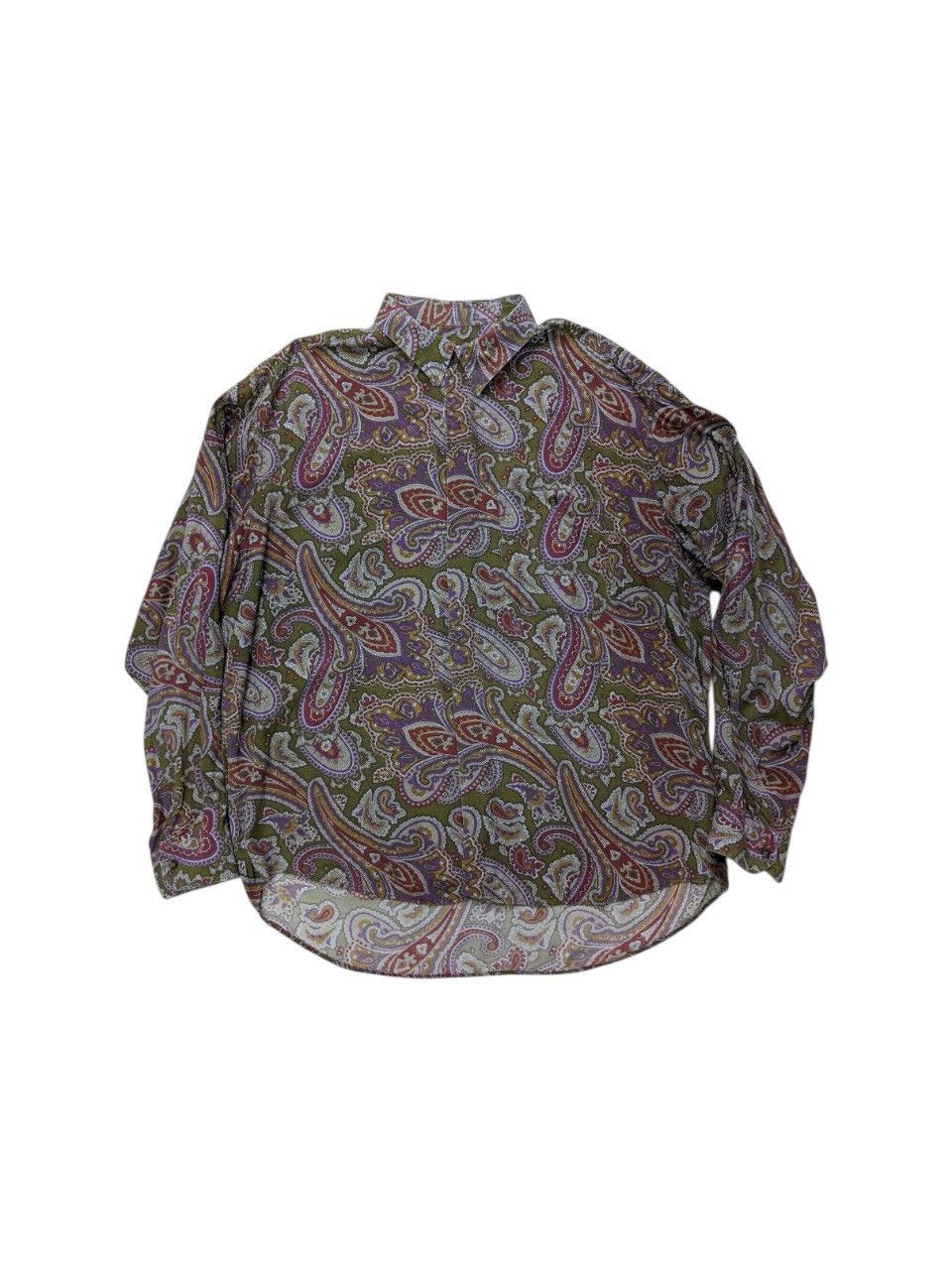 Vintage PREETY GREEN INSPIRED PAISLEY PATTERN BUTTON UP SHIRT Size US XL / EU 56 / 4 - 1 Thumbnail
